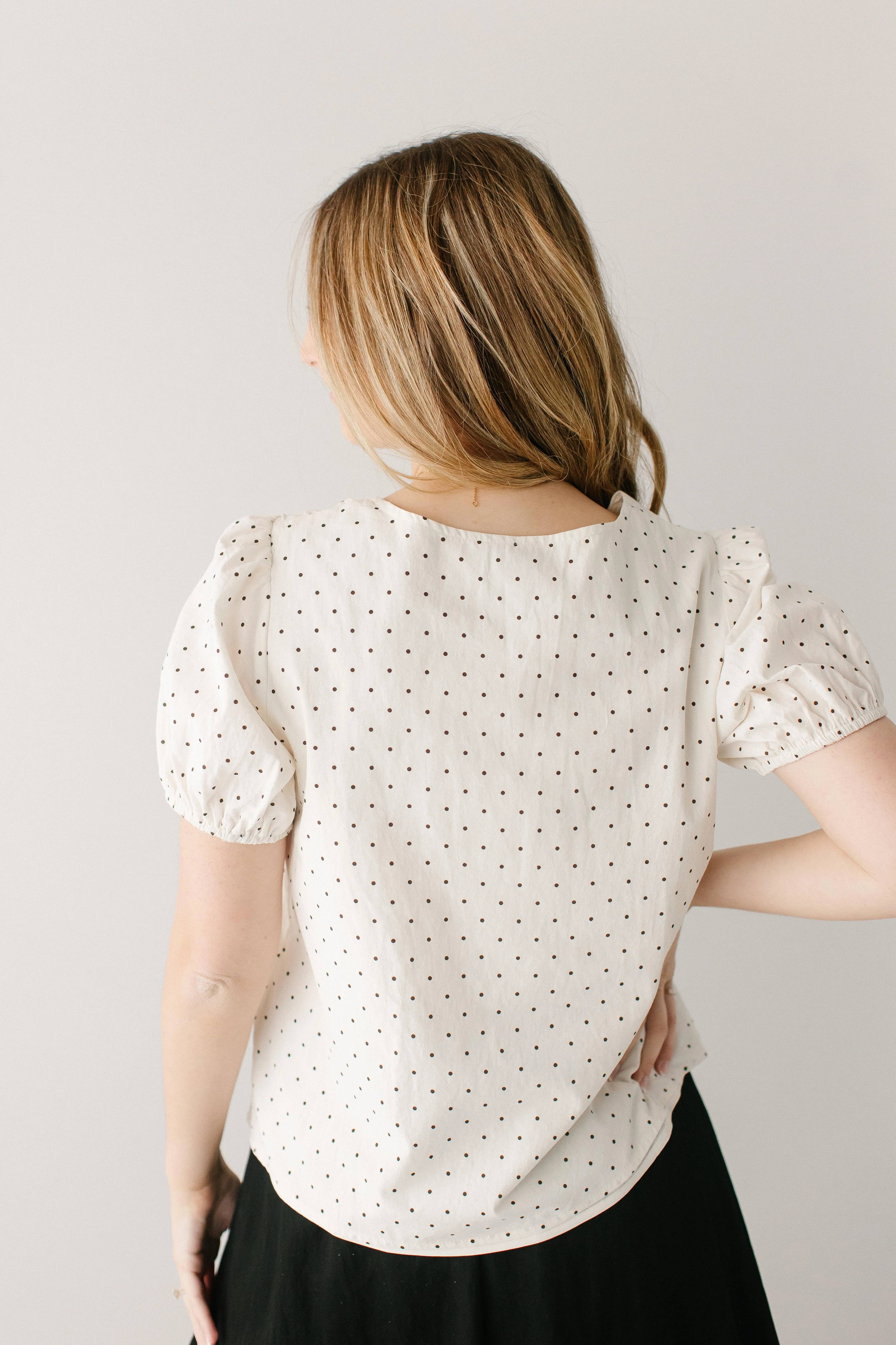 Emile Bow Detail Polka Dot Top - Image 6