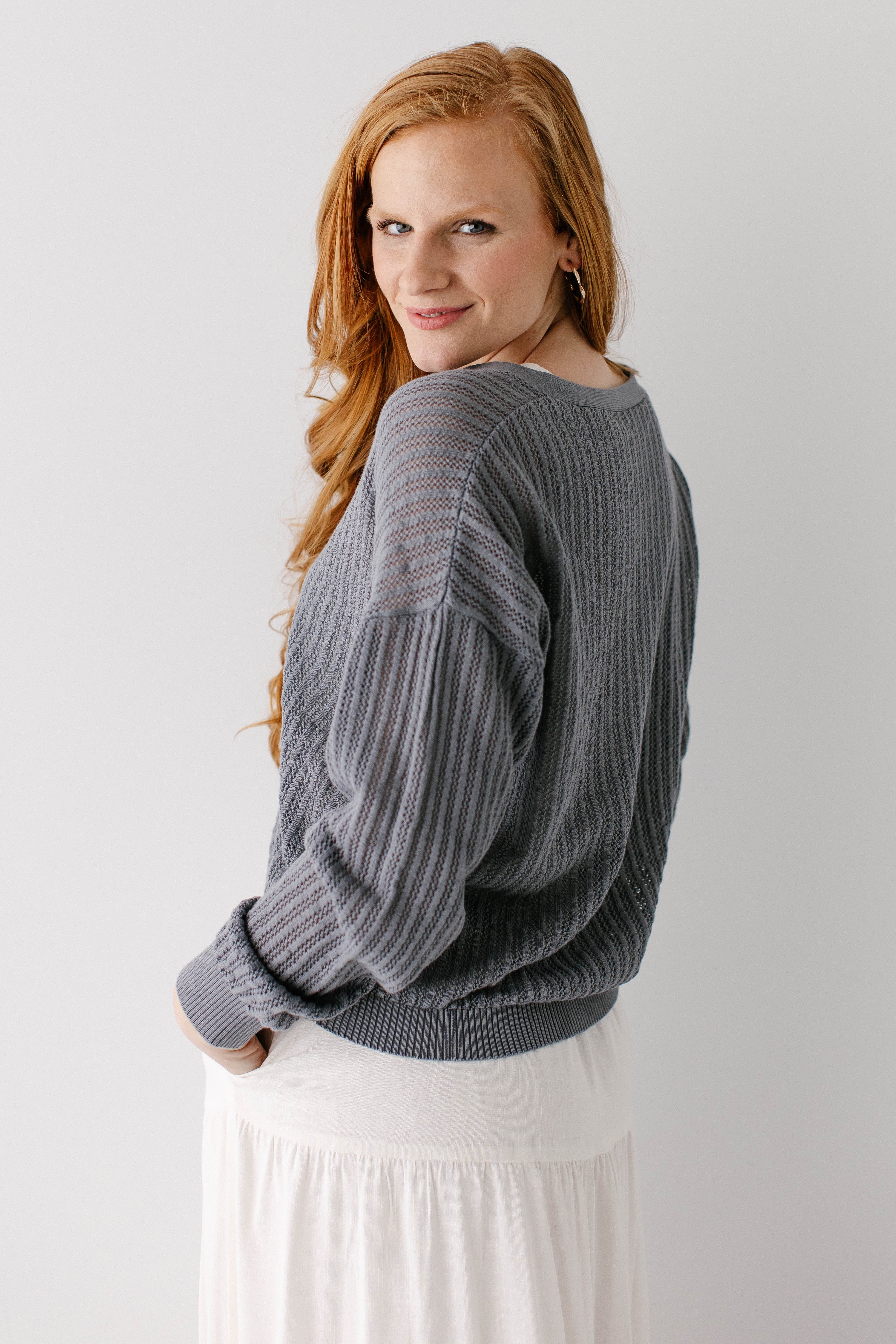 Erica Button Down Open Knit Cardigan - Image 5