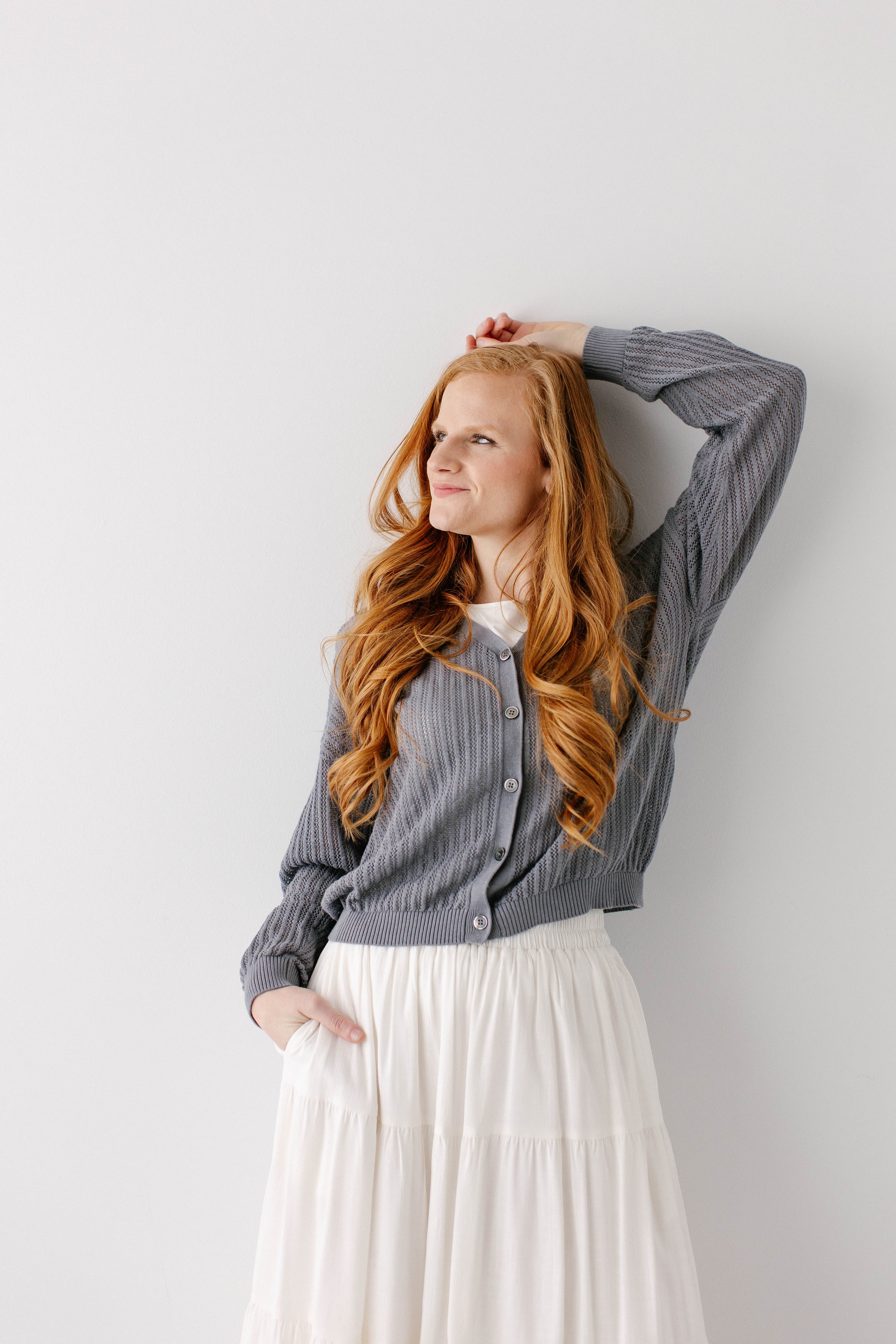 Erica Button Down Open Knit Cardigan - Image 6
