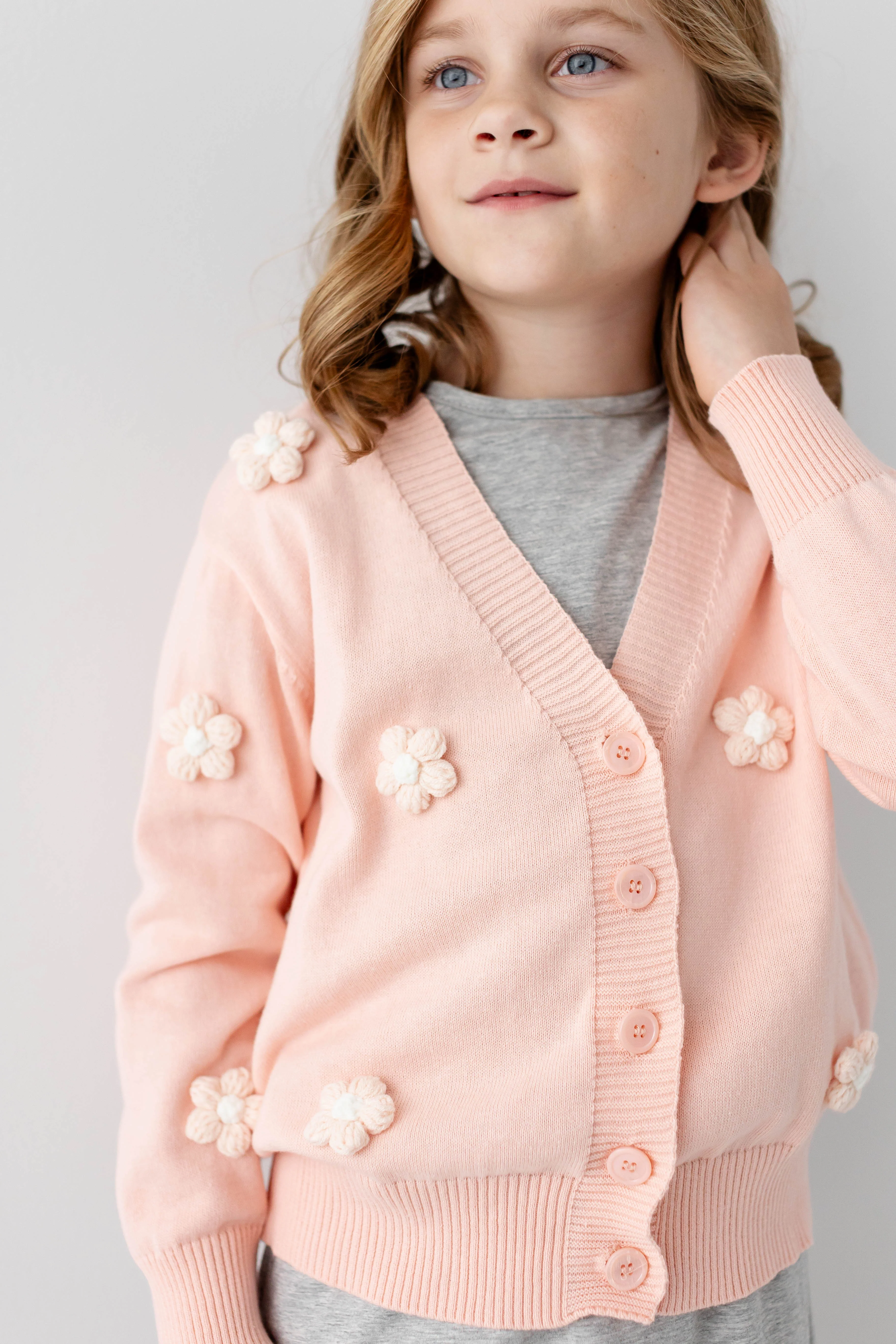 Erin Girl Puff Flower Cardigan FINAL SALE - Image 5