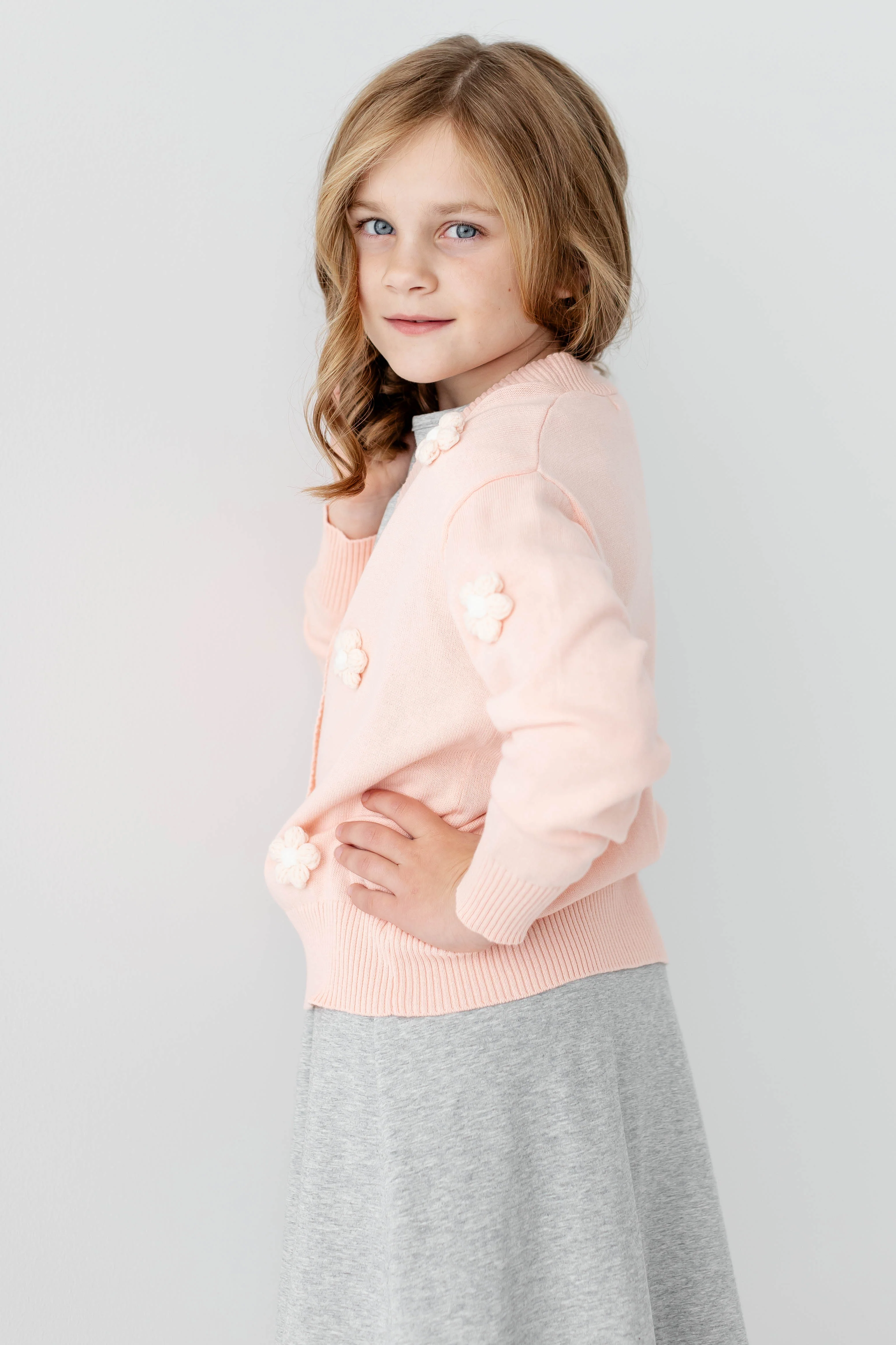 Erin Girl Puff Flower Cardigan FINAL SALE - Image 6