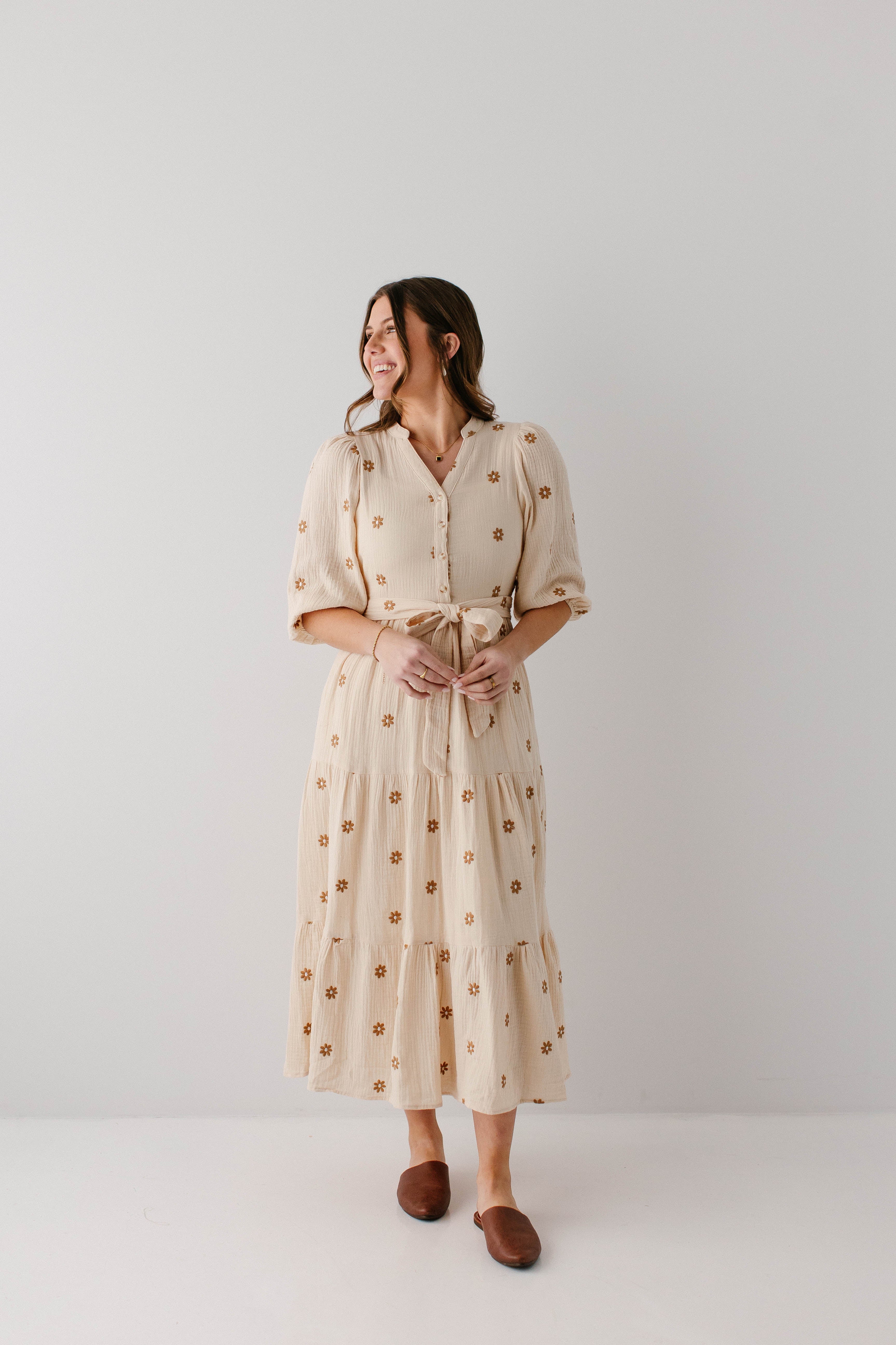 'Etta' Embroidered Floral Gauze Maxi Dress FINAL SALE - Image 3