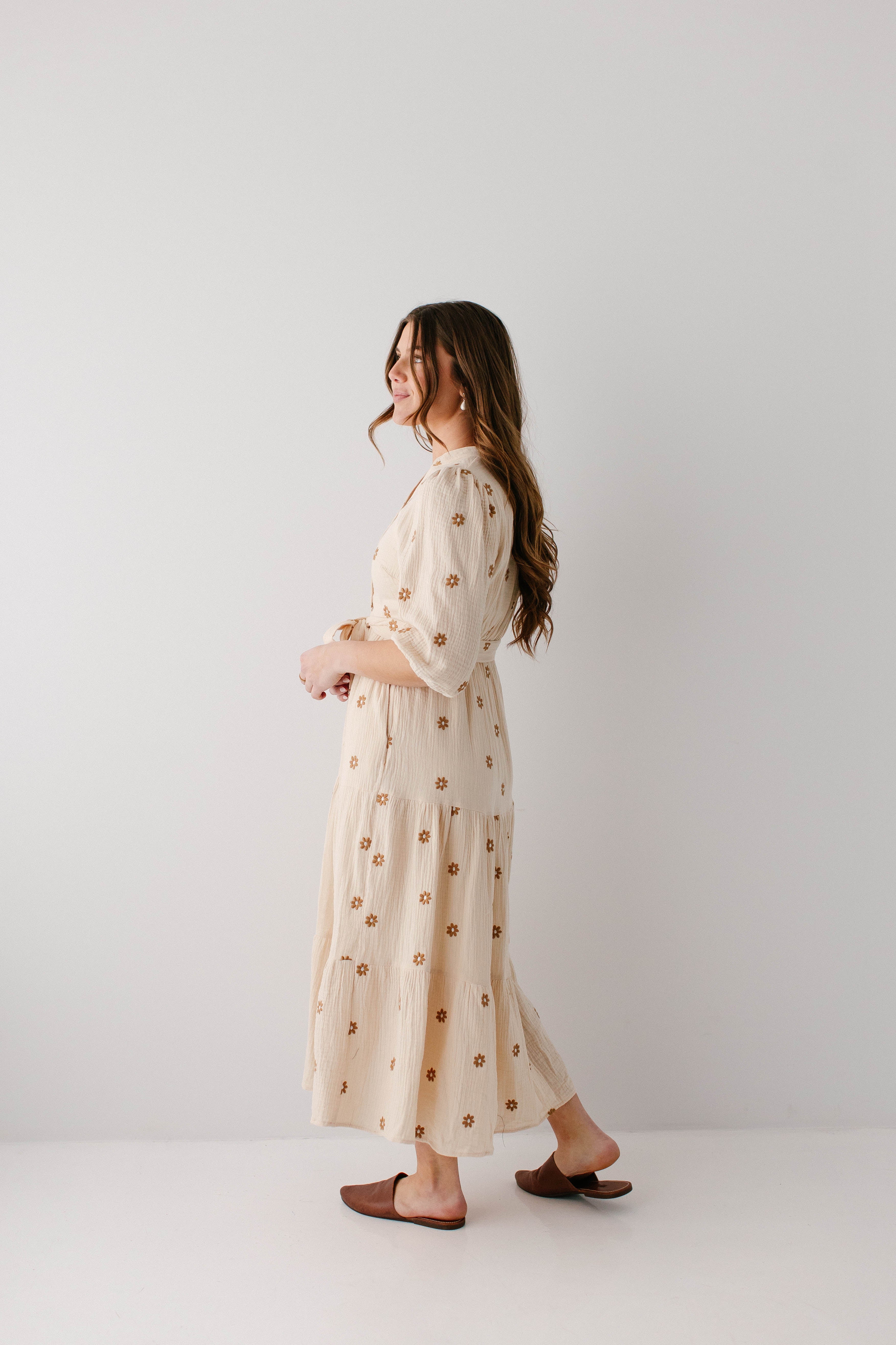 'Etta' Embroidered Floral Gauze Maxi Dress FINAL SALE - Image 4