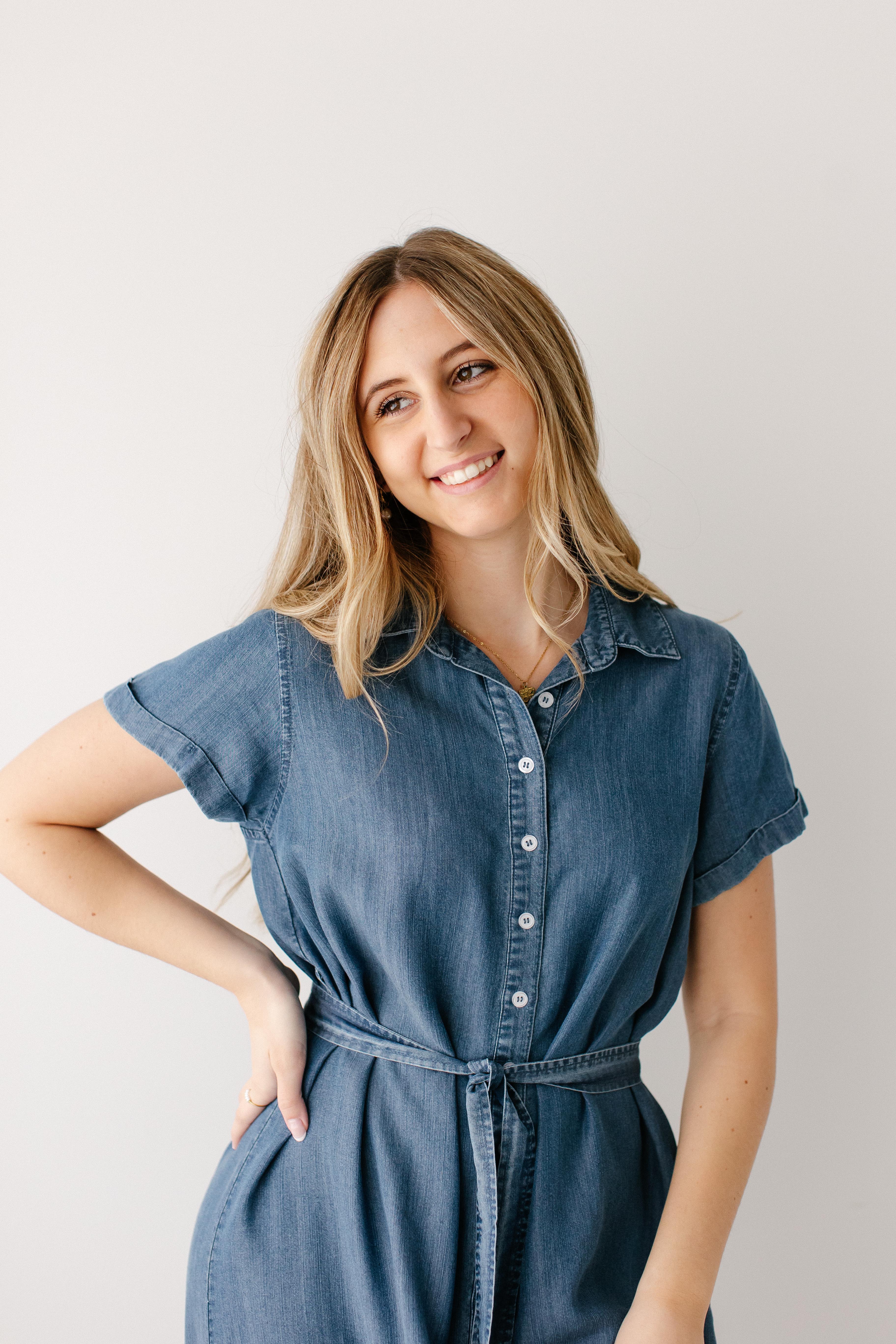 Evelyn Chambray Button Down Midi Dress - Image 6