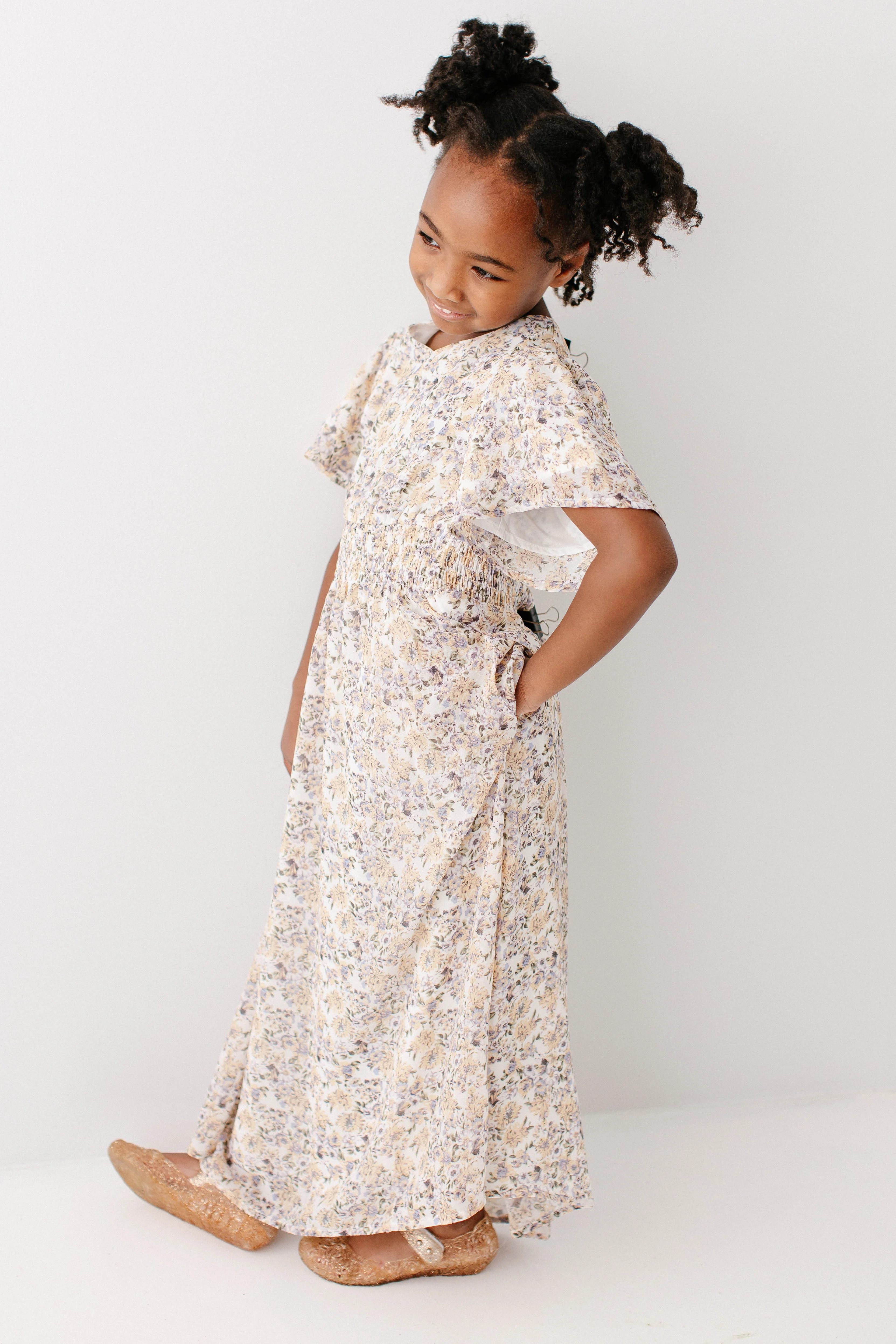 Felicity Girl Floral Print Smocked Waist Dress FINAL SALE - Image 6