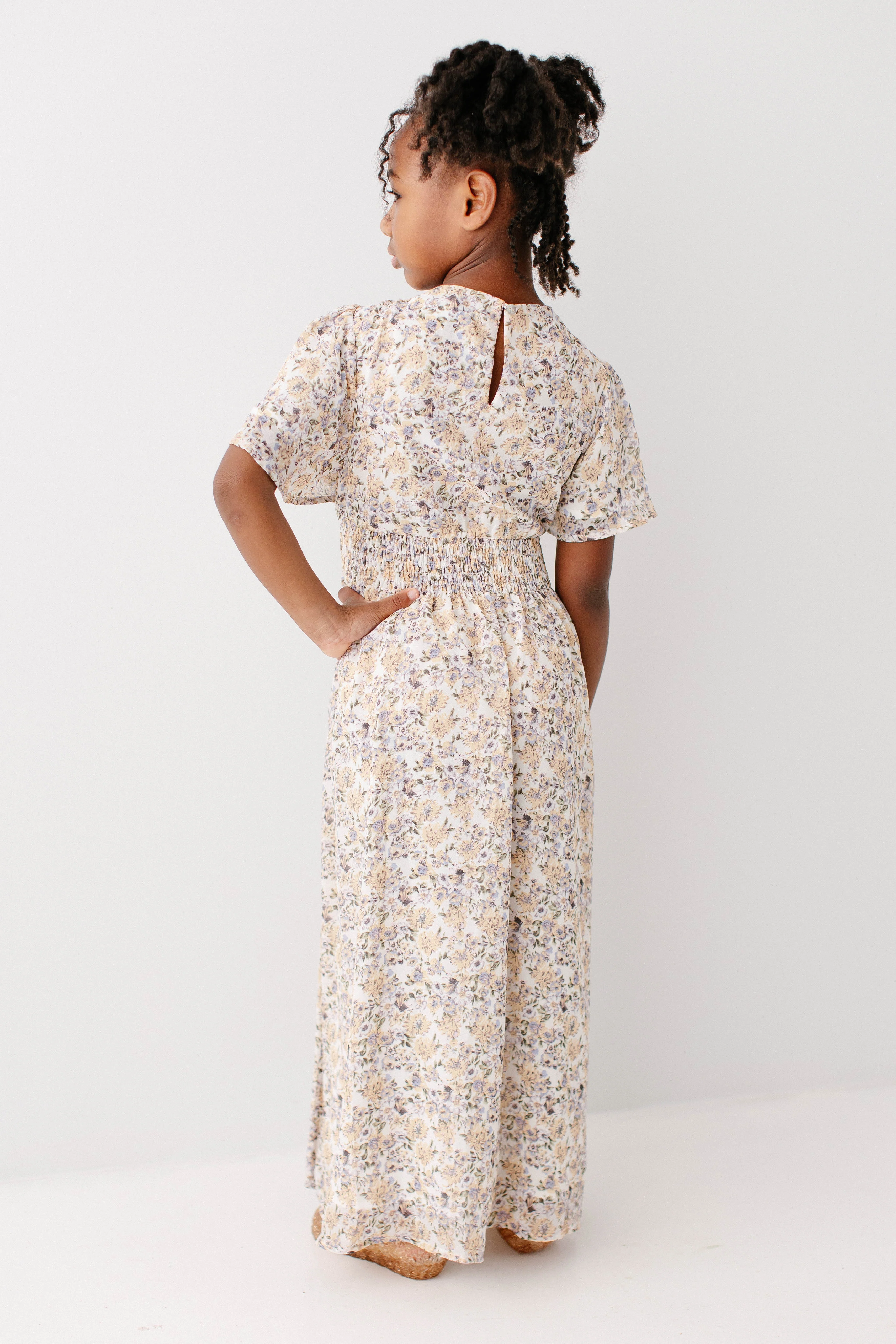 Felicity Girl Floral Print Smocked Waist Dress FINAL SALE - Image 7
