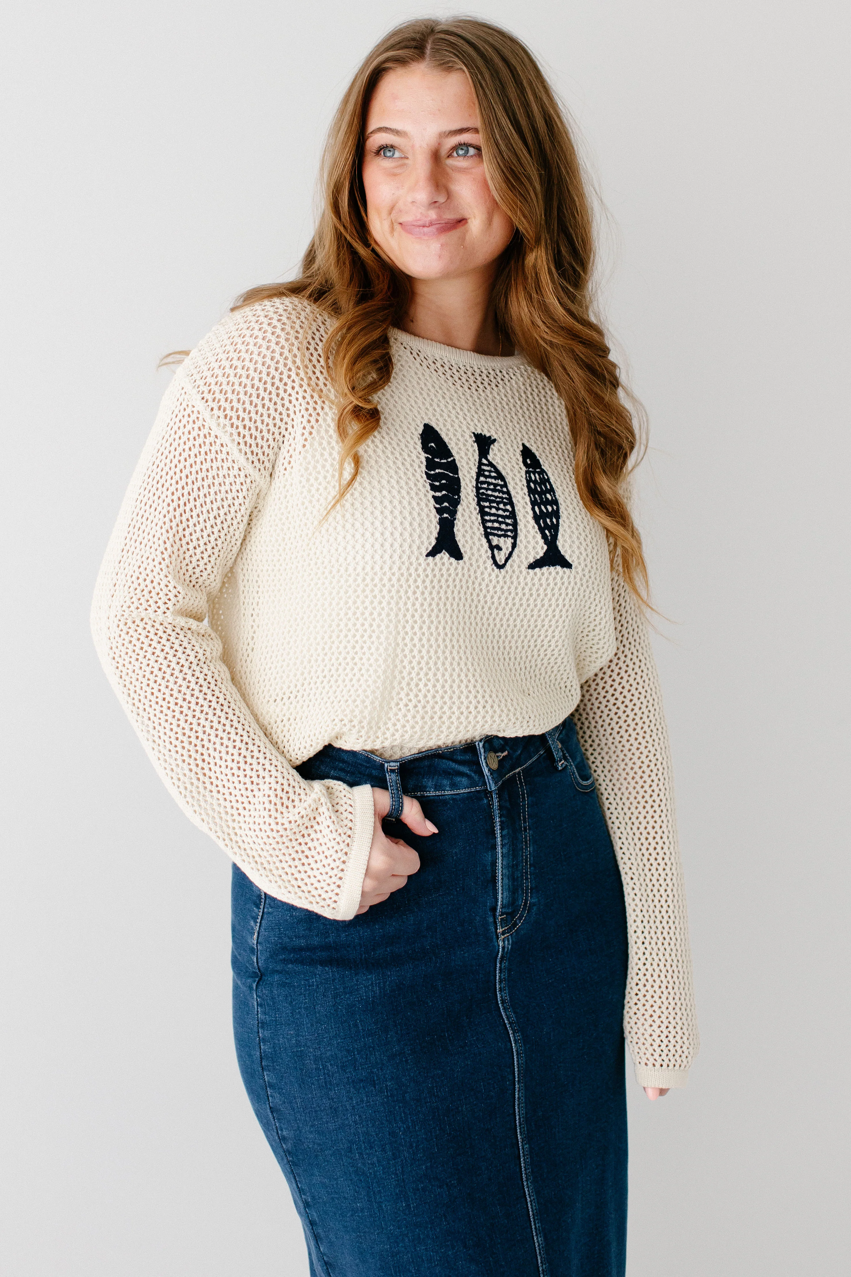 'Fisher' Open Knit Sweater Top FINAL SALE - Image 2
