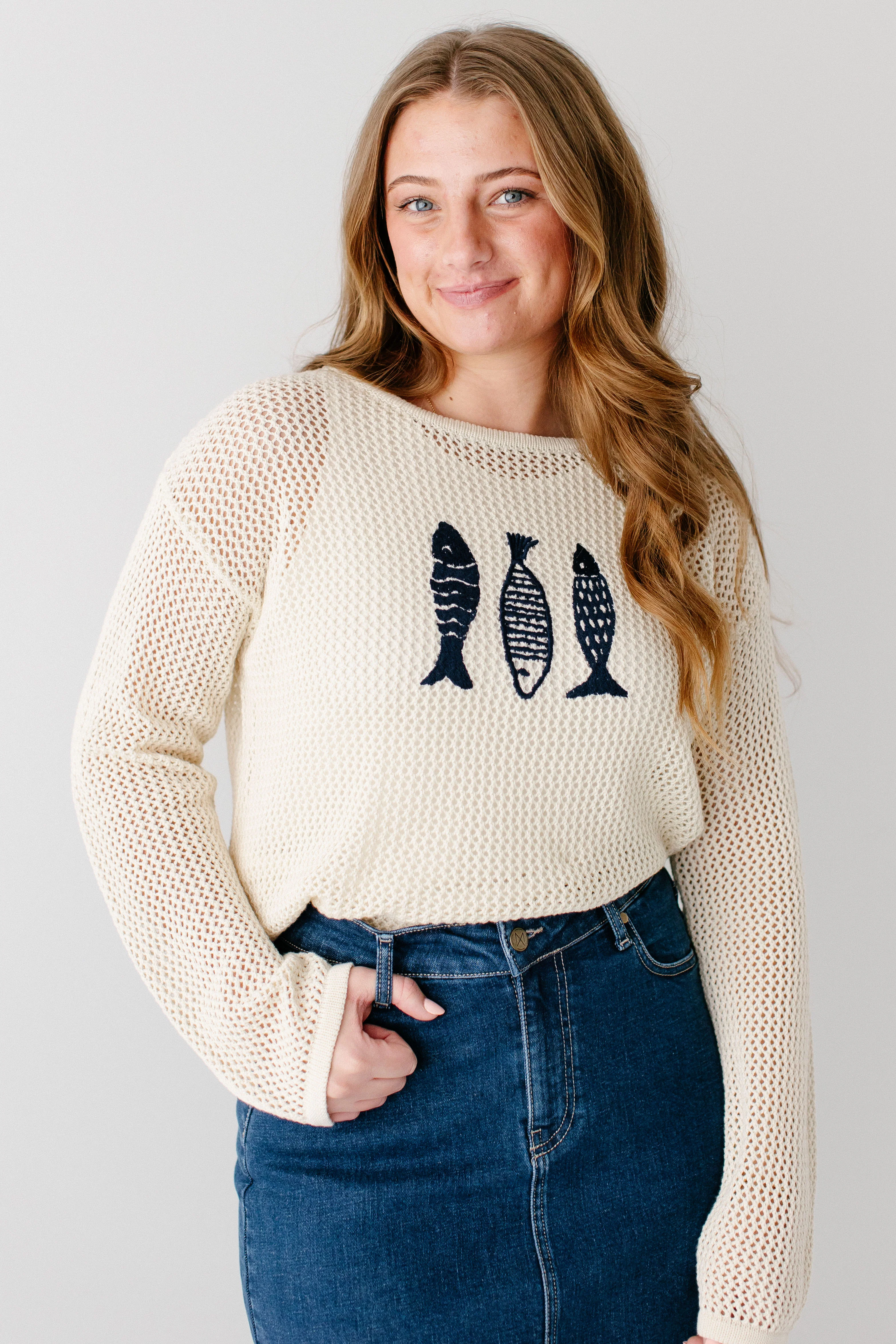 'Fisher' Open Knit Sweater Top FINAL SALE - Image 3