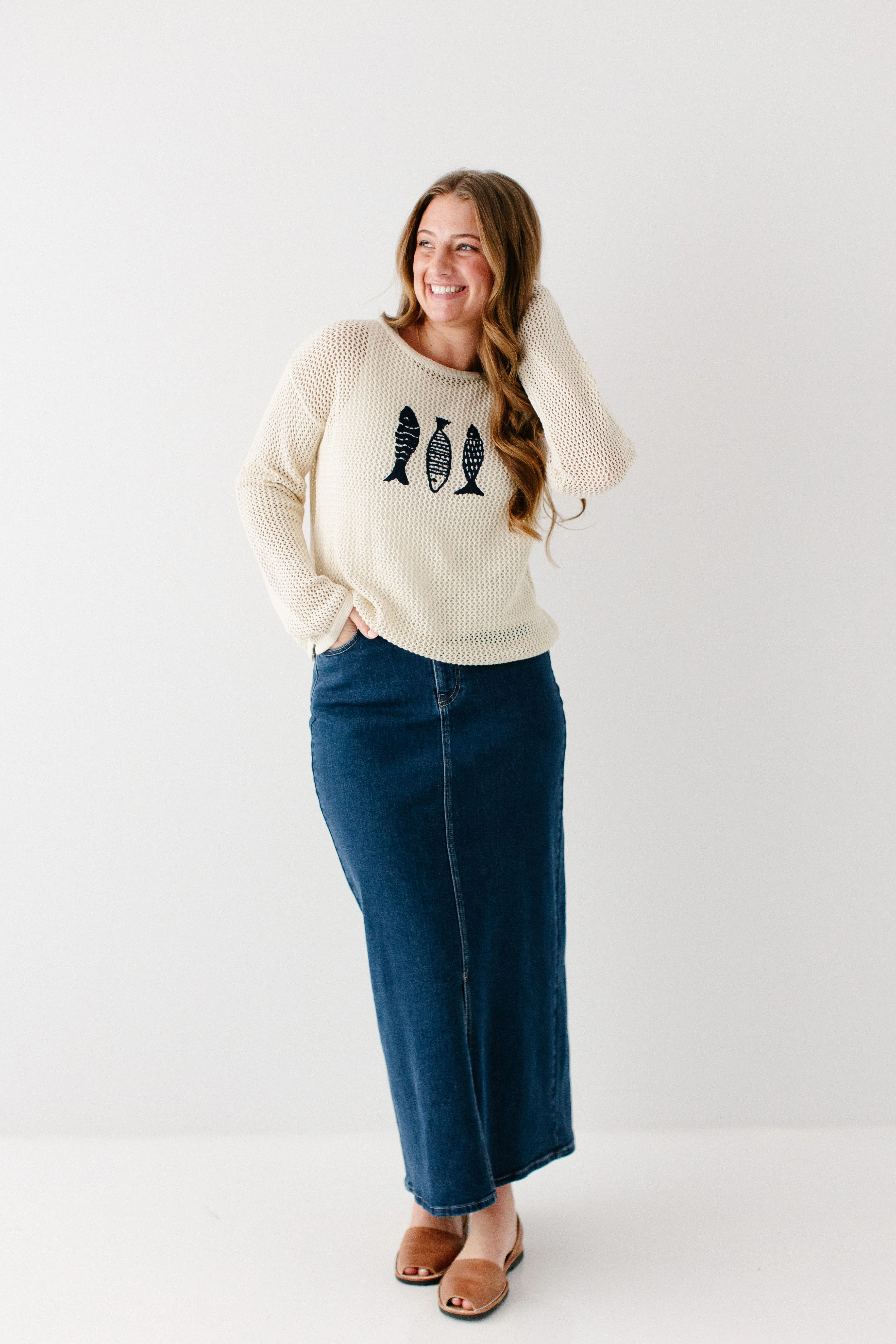 'Fisher' Open Knit Sweater Top FINAL SALE - Image 5