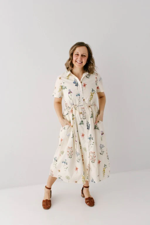 'Gardenia' Floral Print Button Down Midi Dress FINAL SALE - Image 3