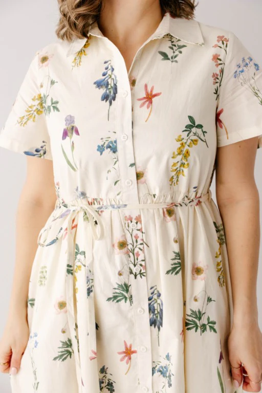 'Gardenia' Floral Print Button Down Midi Dress FINAL SALE - Image 4