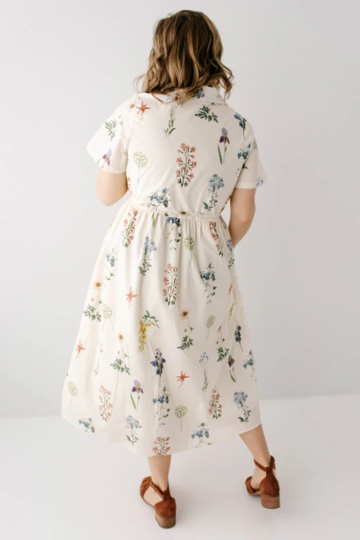 'Gardenia' Floral Print Button Down Midi Dress FINAL SALE - Image 6