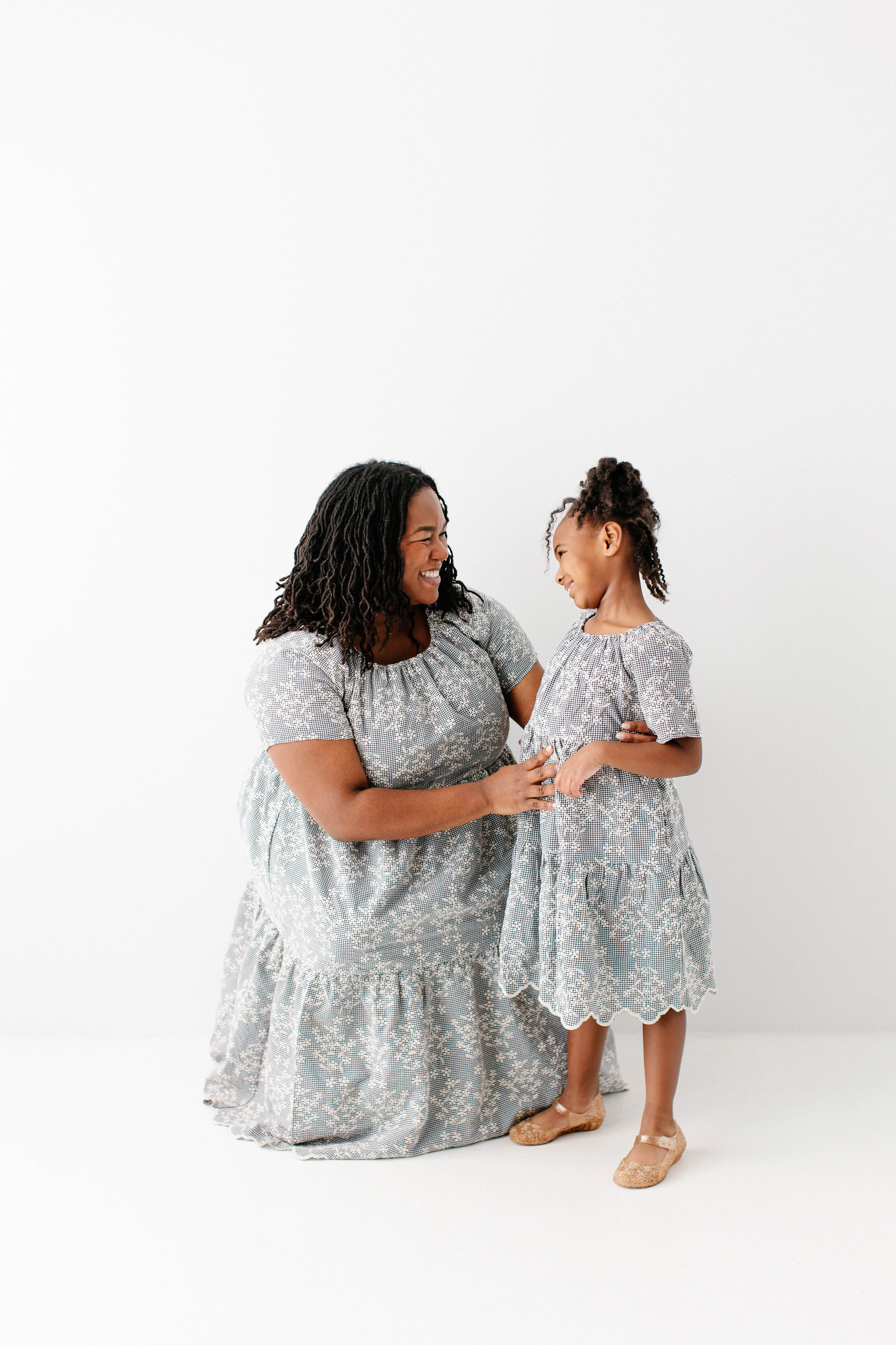 Georgia Embroidered Floral Gingham Midi Dress - Image 12
