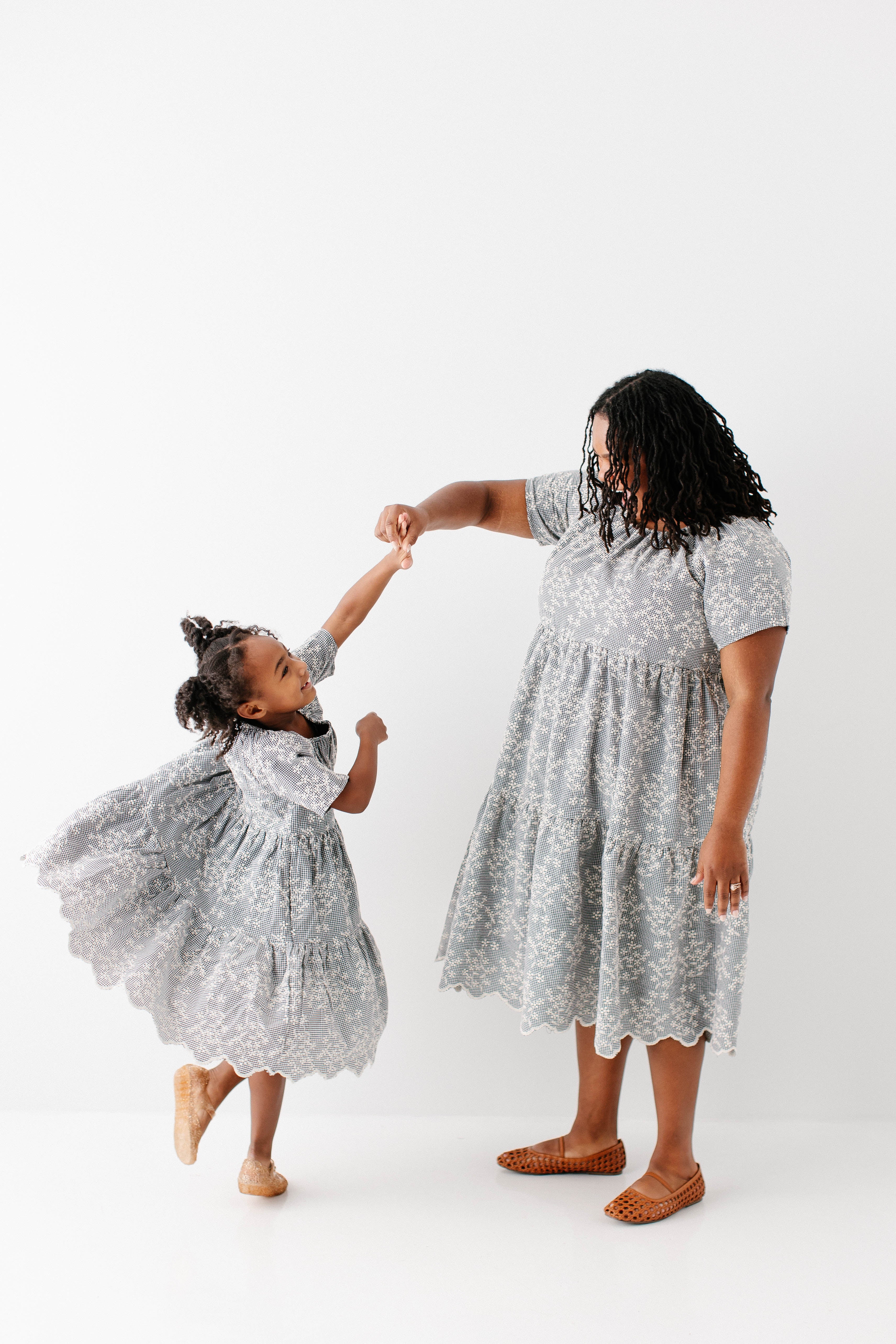 Georgia Embroidered Floral Gingham Midi Dress - Image 16