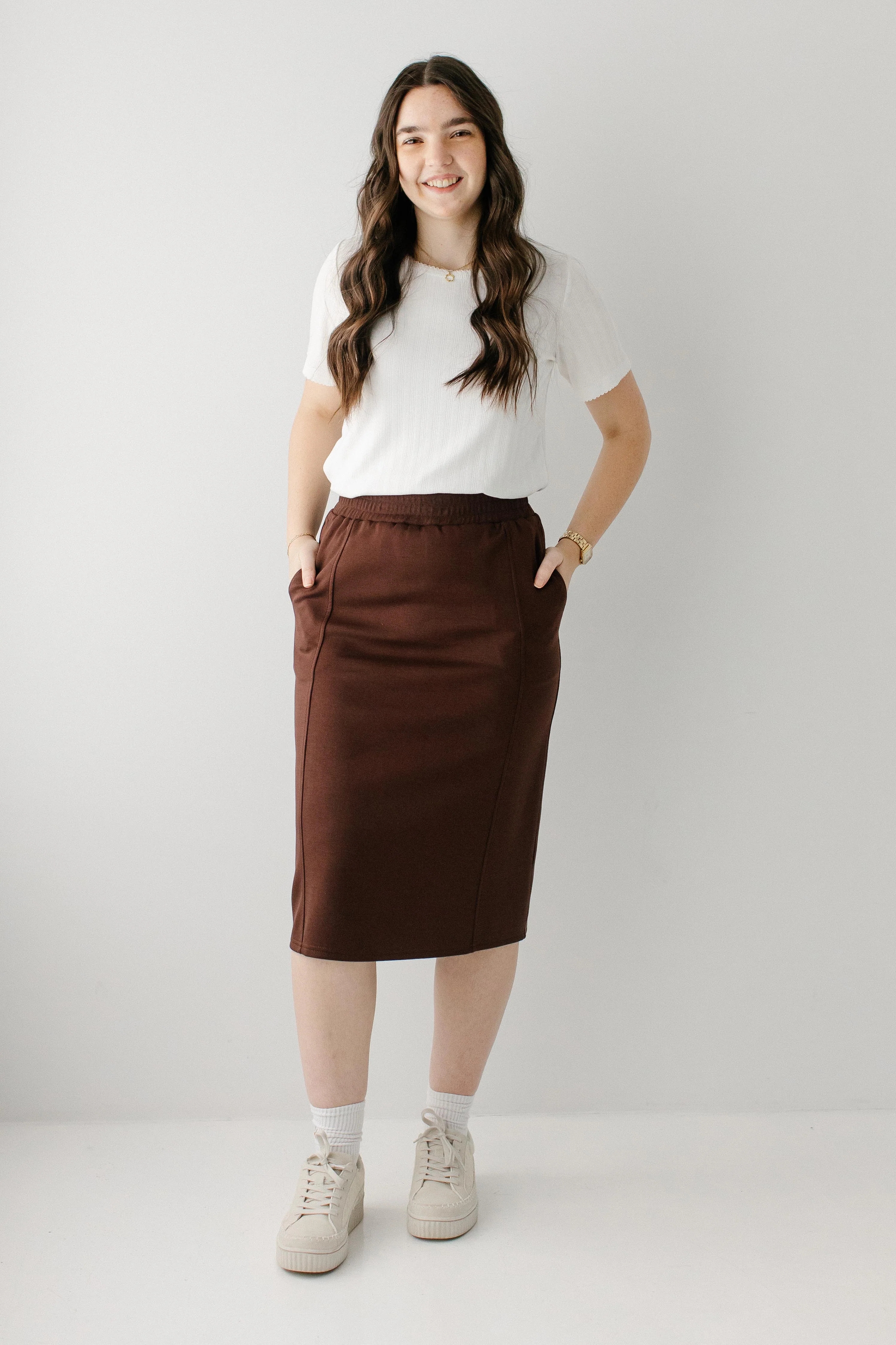 Gilligan Elastic Waist Midi Skirt - Image 3