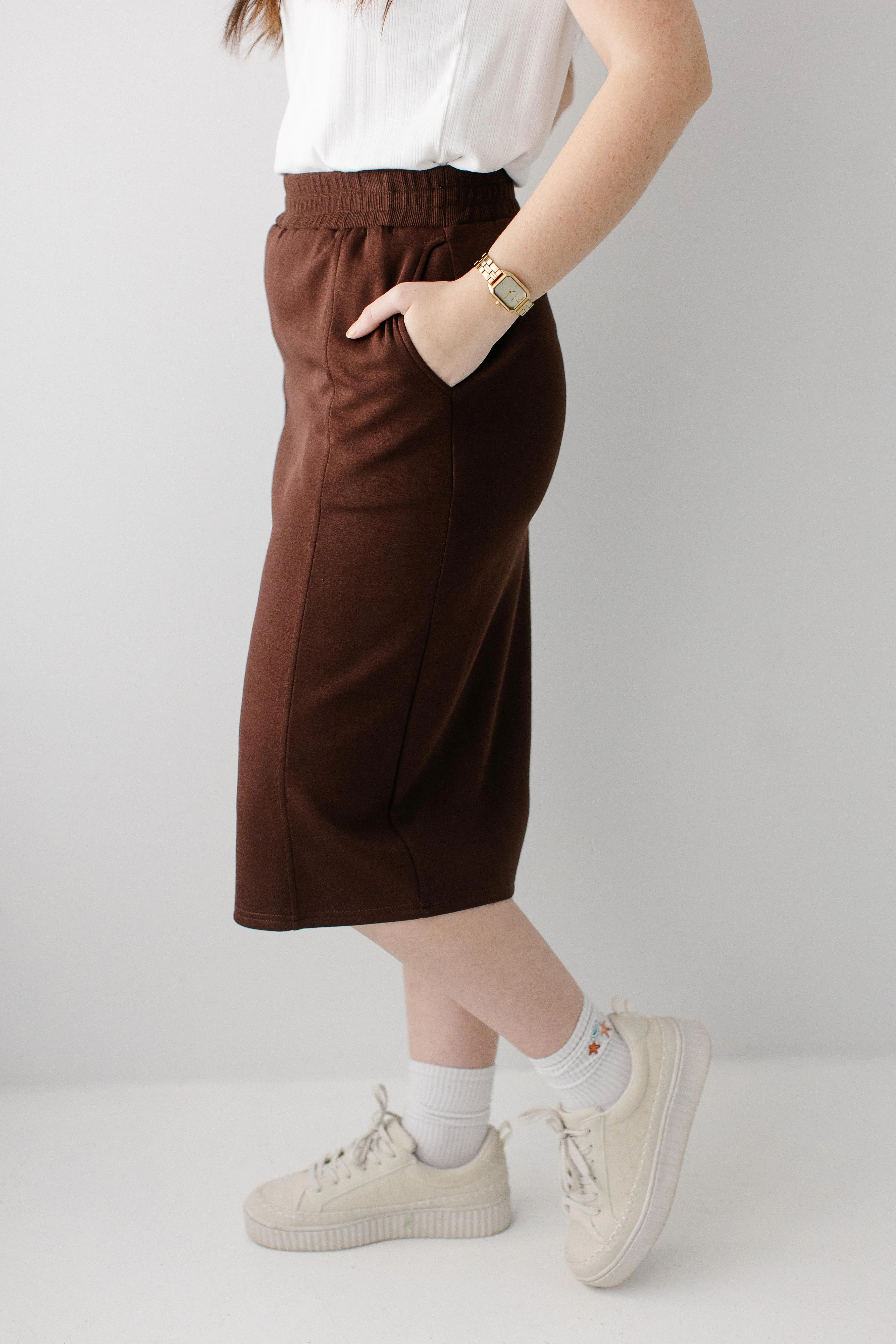 Gilligan Elastic Waist Midi Skirt - Image 5