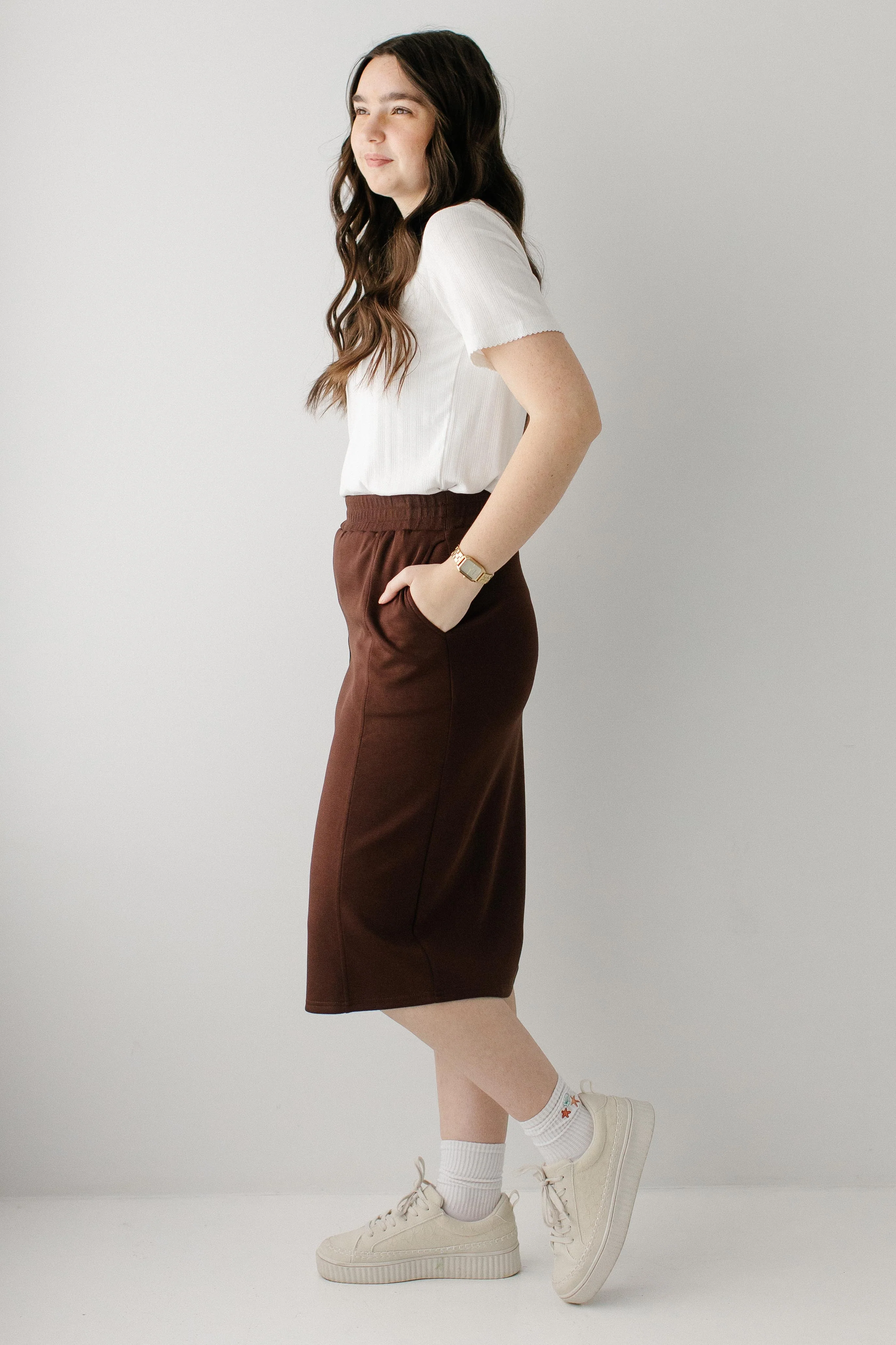 Gilligan Elastic Waist Midi Skirt - Image 6