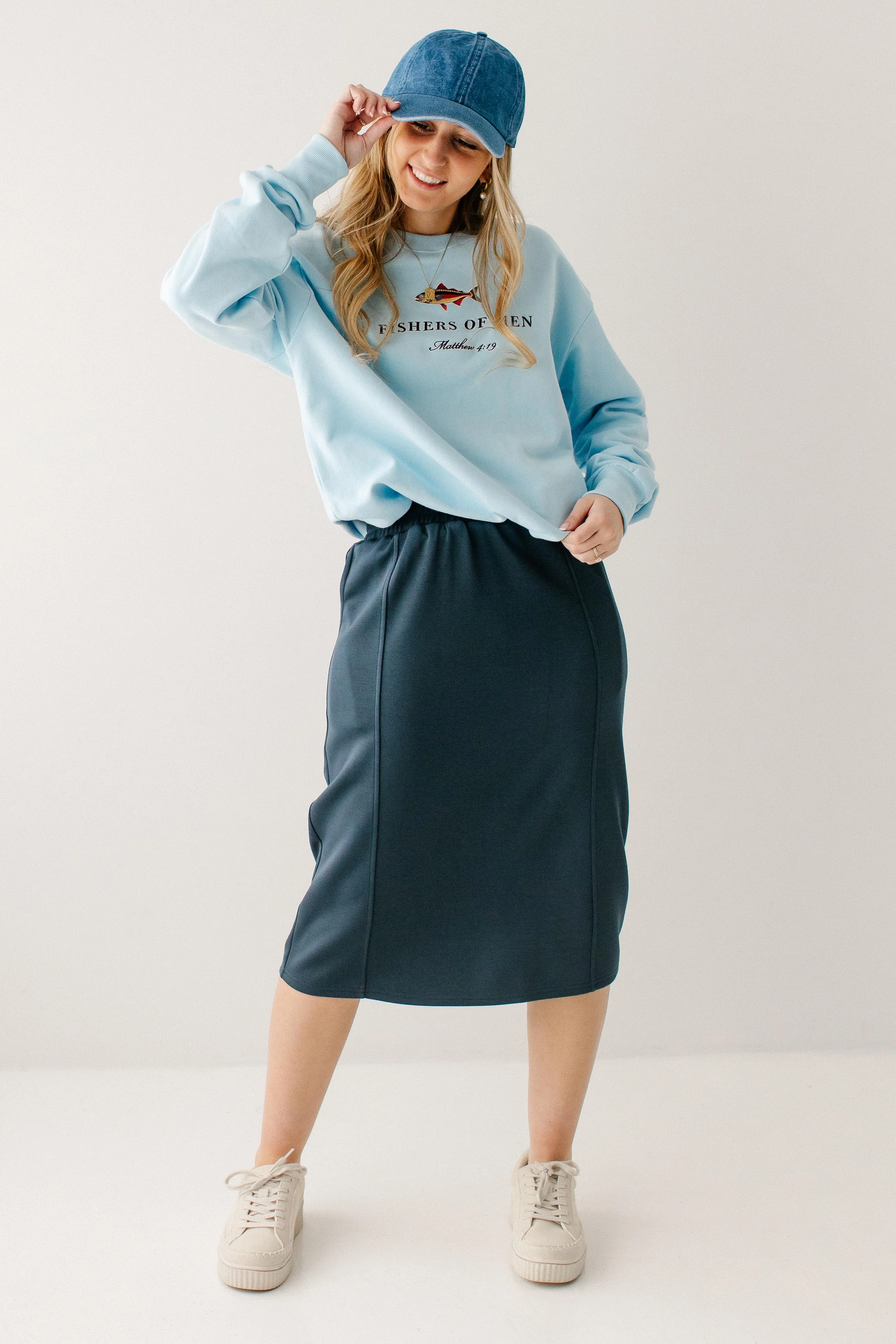 Gilligan Elastic Waist Midi Skirt - Image 8
