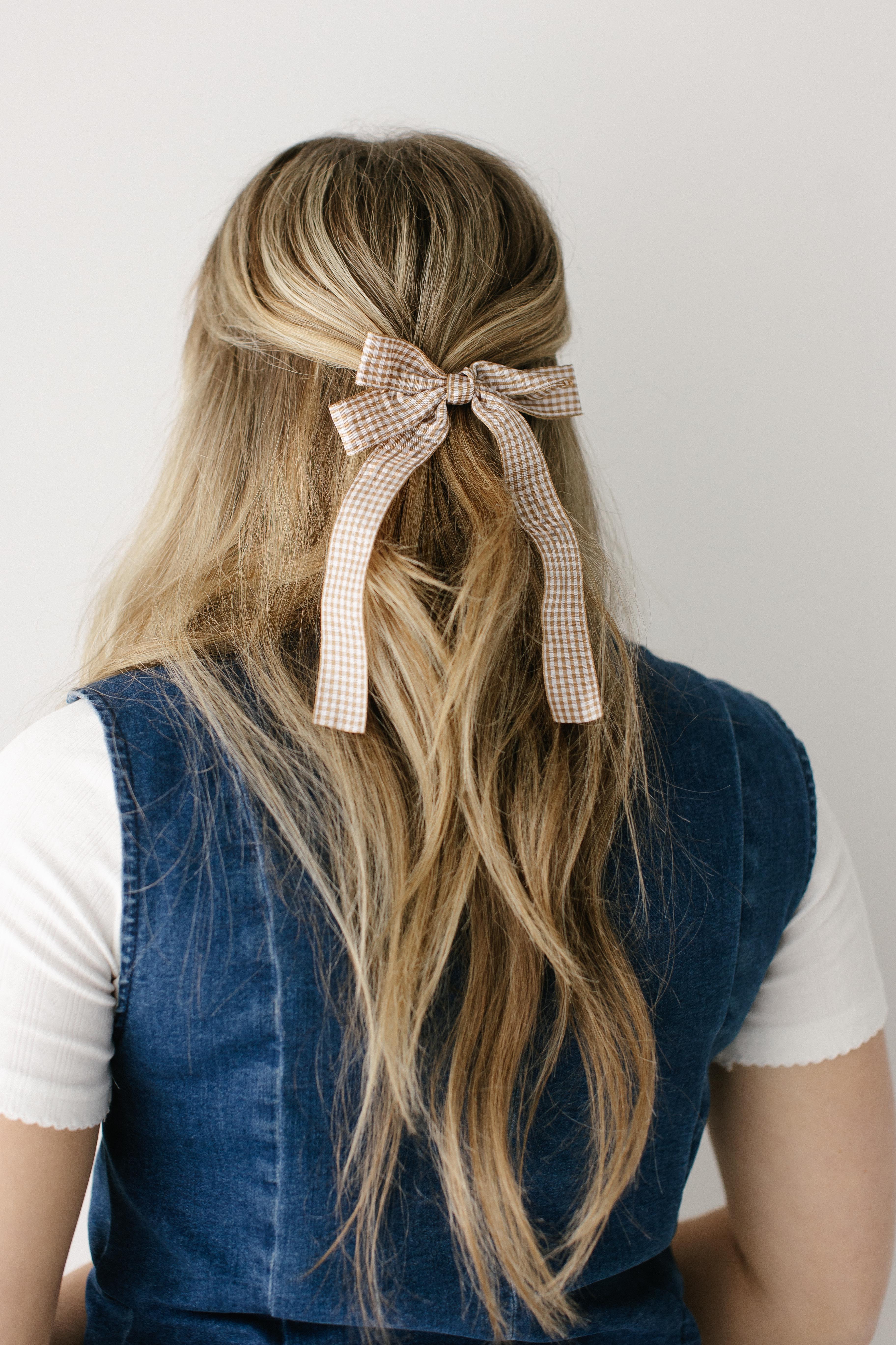 Gingham Double Bow Barrette - Image 2