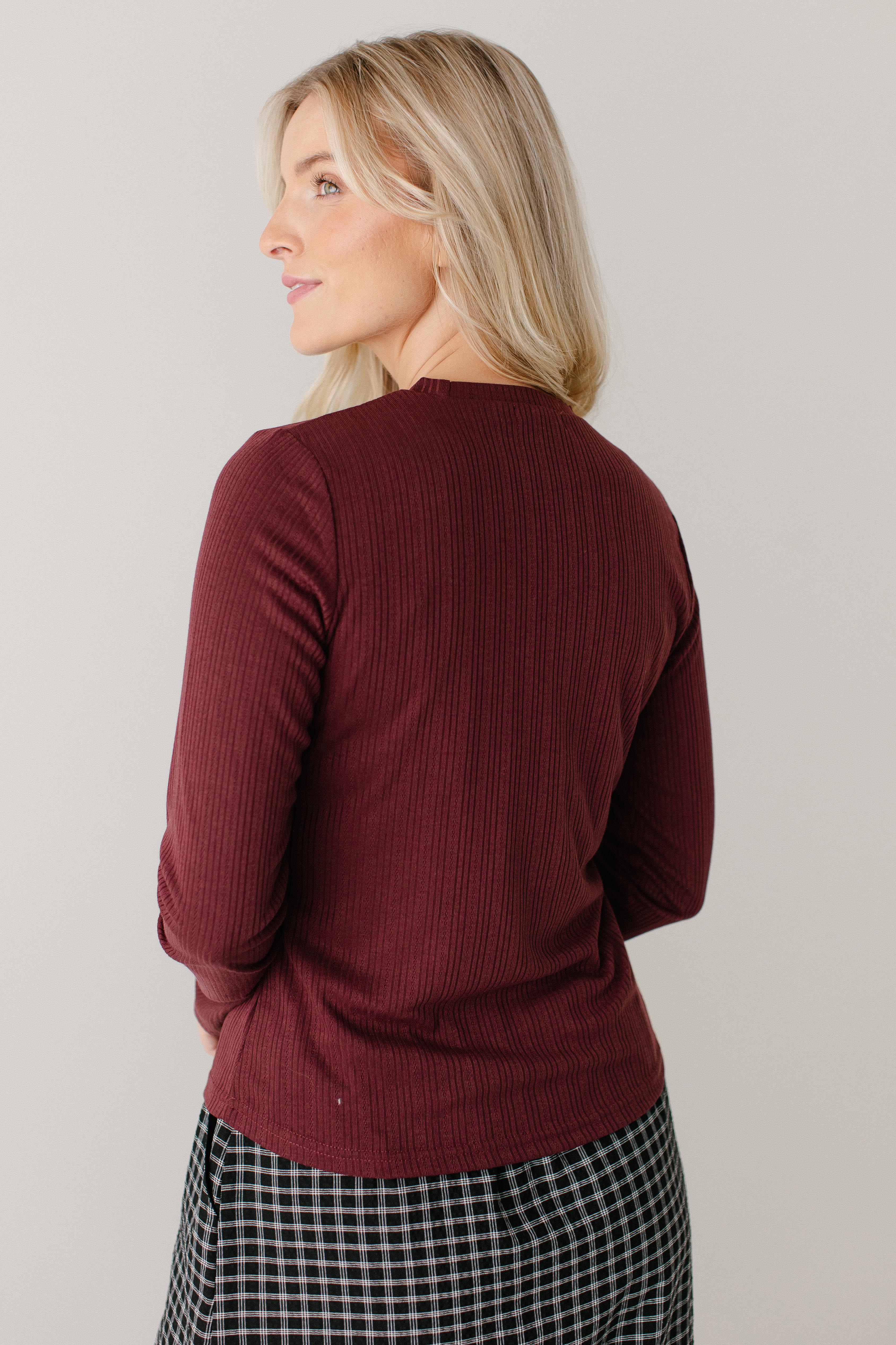 'Ginny' Ribbed Knit Pointelle Top FINAL SALE - Image 5