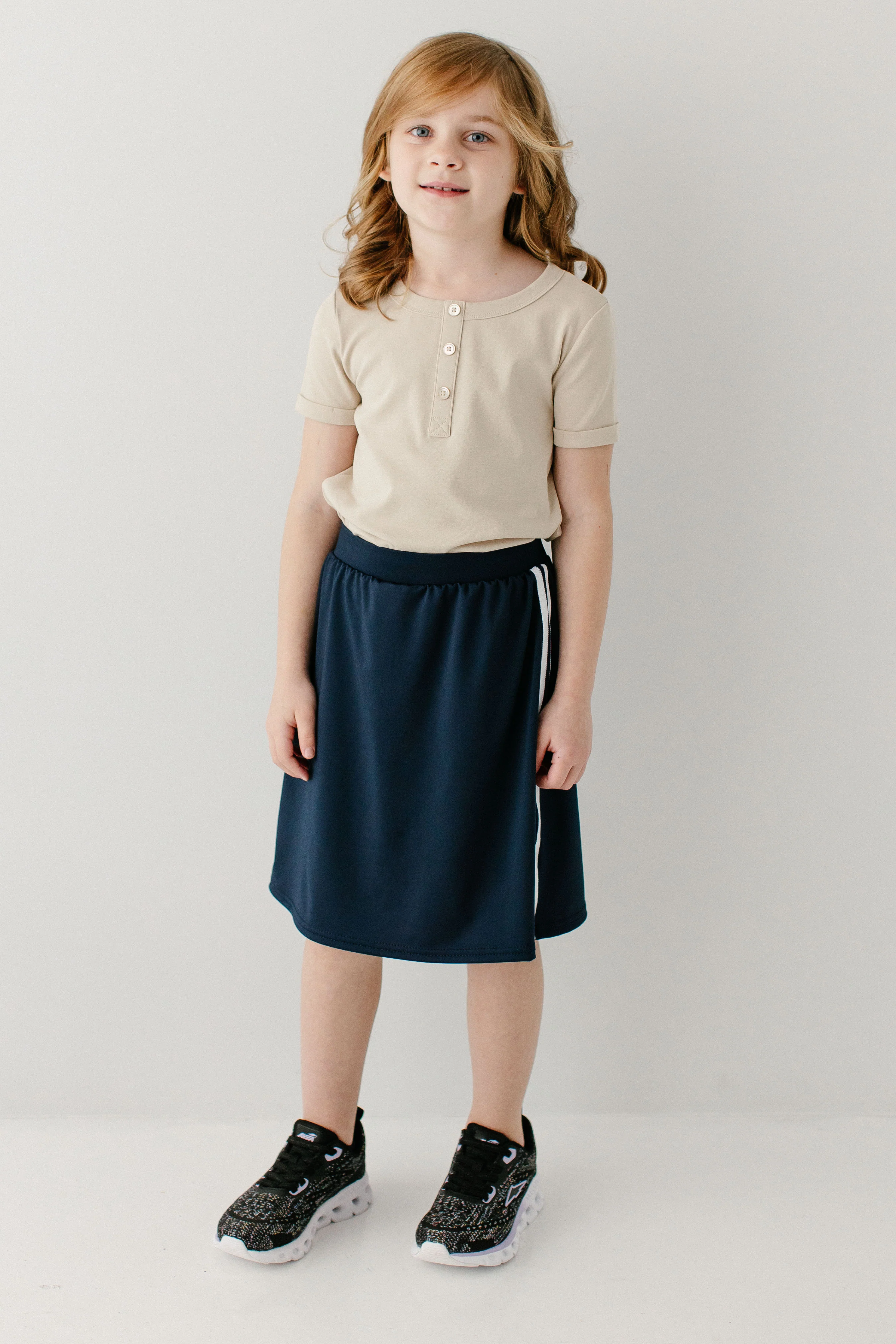 Girl Modest Knee Length Athletic Skort - Image 3