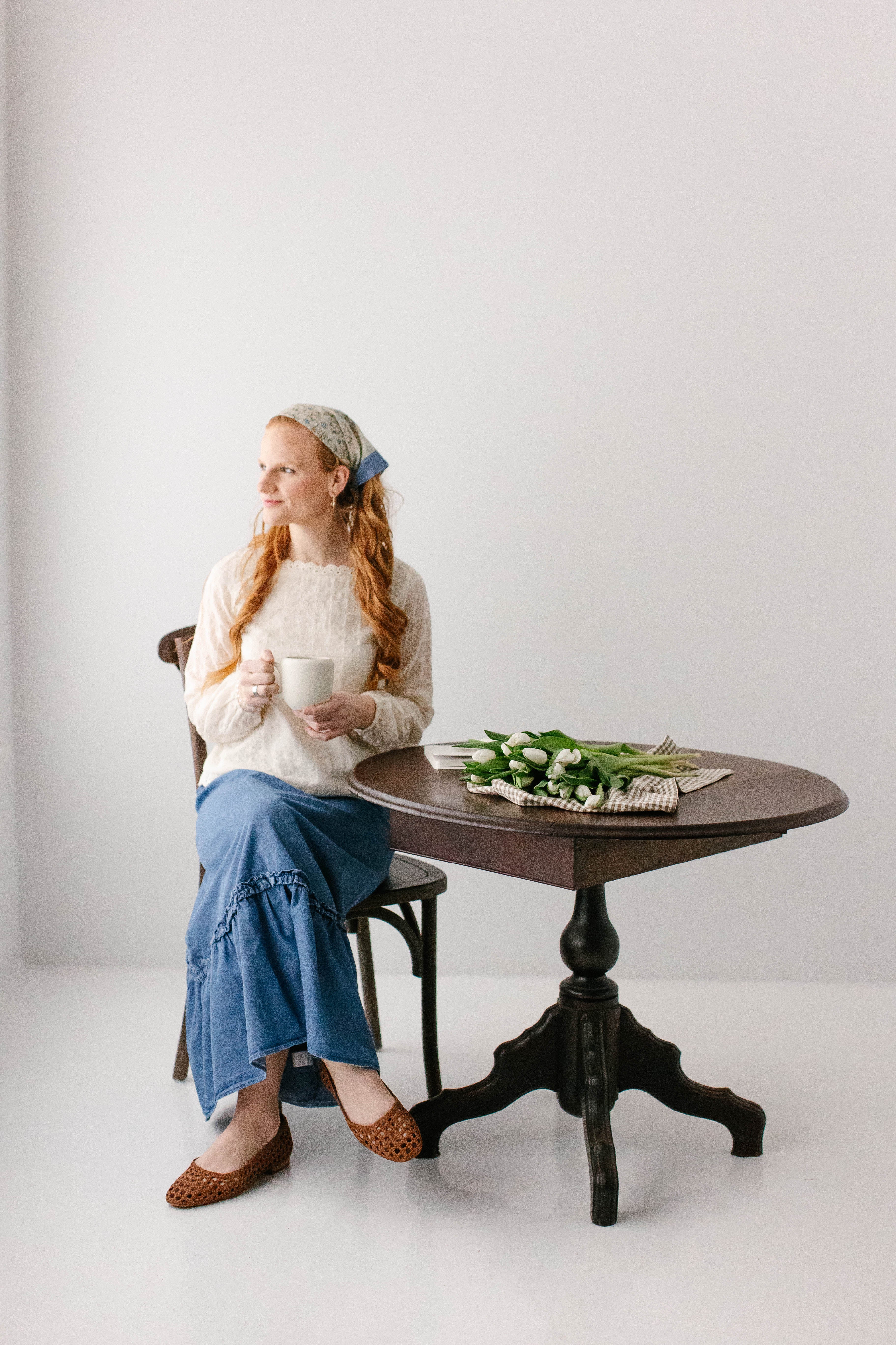 Glenn Ruffle Hem Denim Maxi Skirt - Image 7