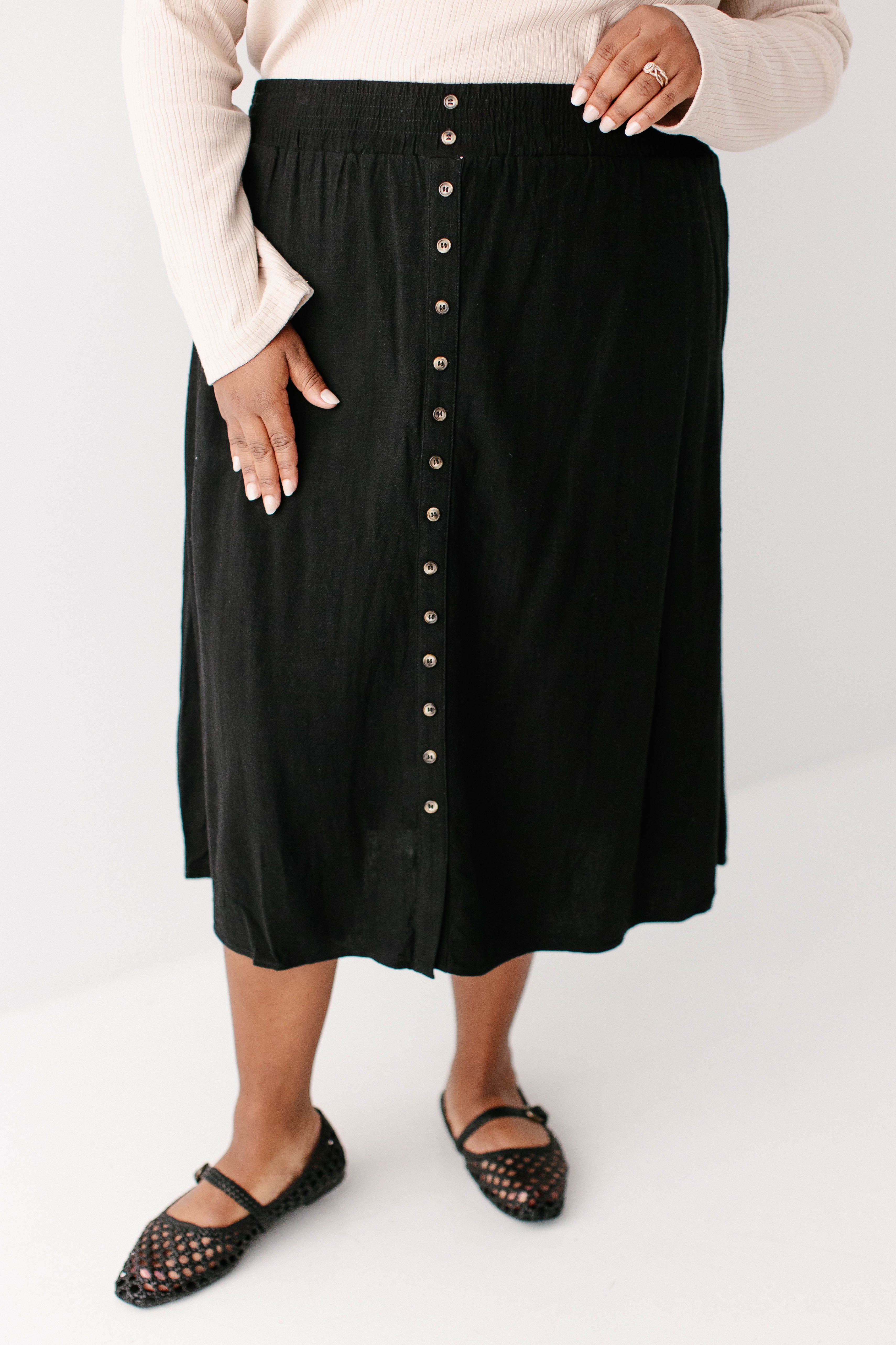 Greta Linen Blend Midi Skirt FINAL SALE - Image 4