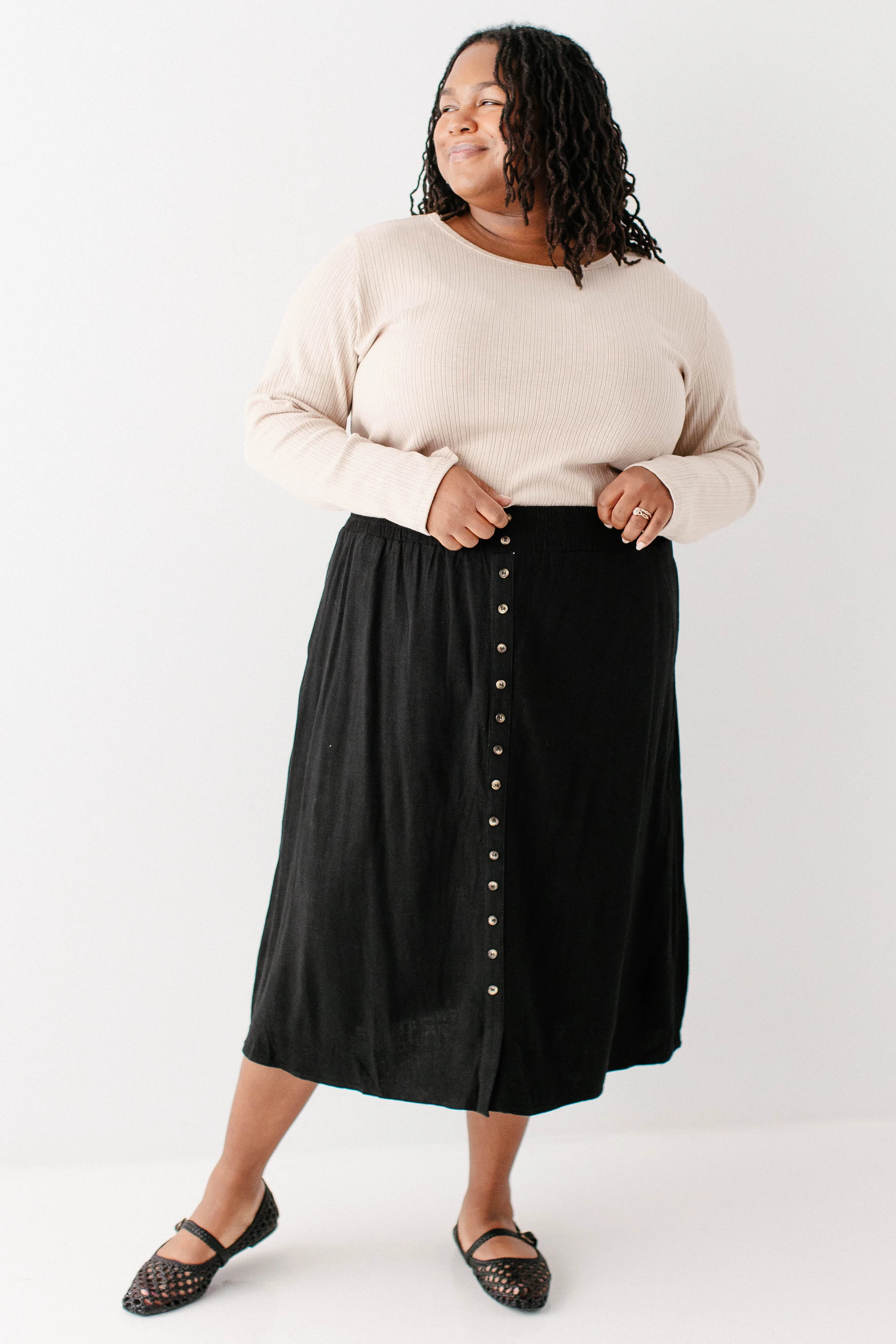 Greta Linen Blend Midi Skirt FINAL SALE - Image 5