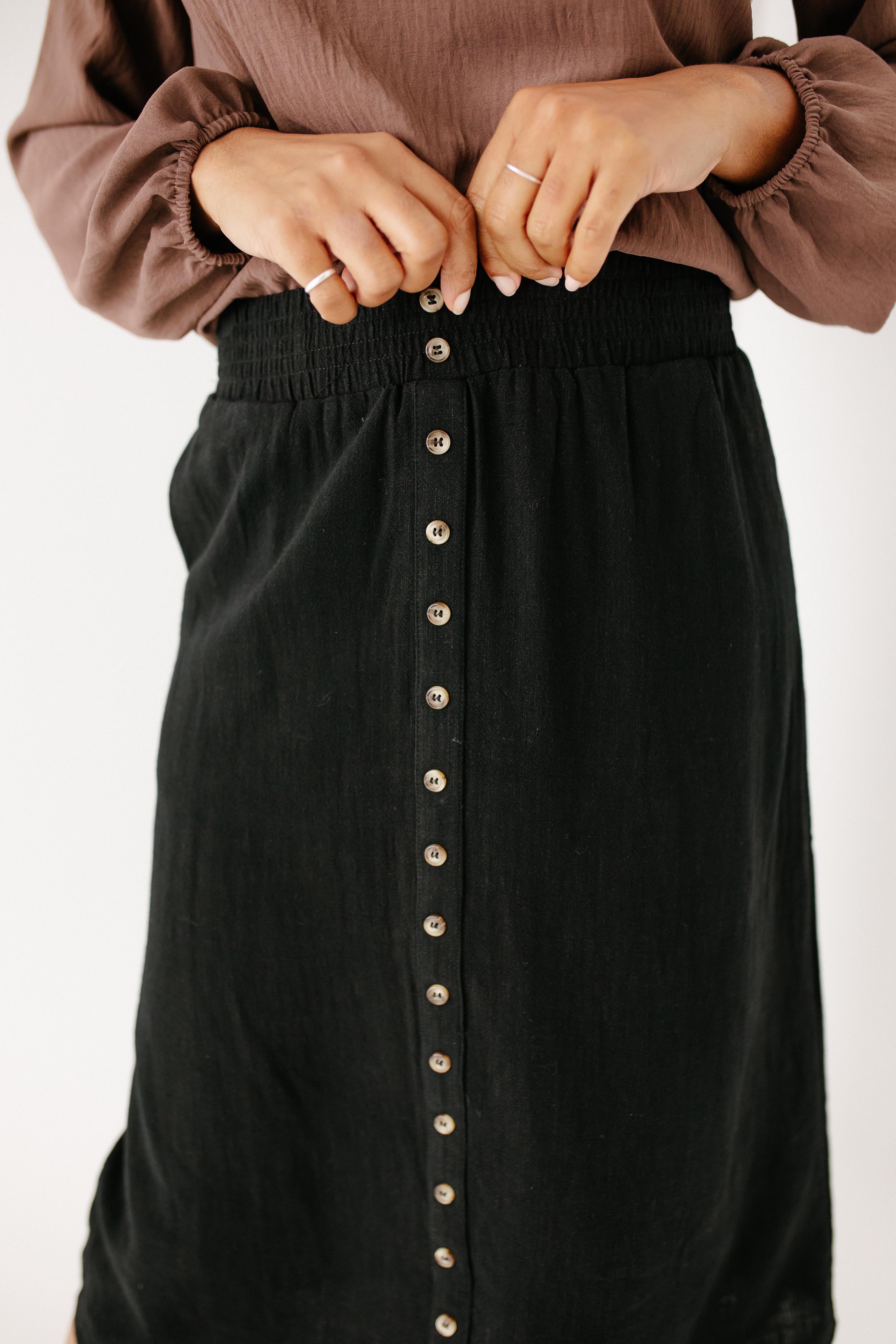 Greta Linen Blend Midi Skirt FINAL SALE - Image 7