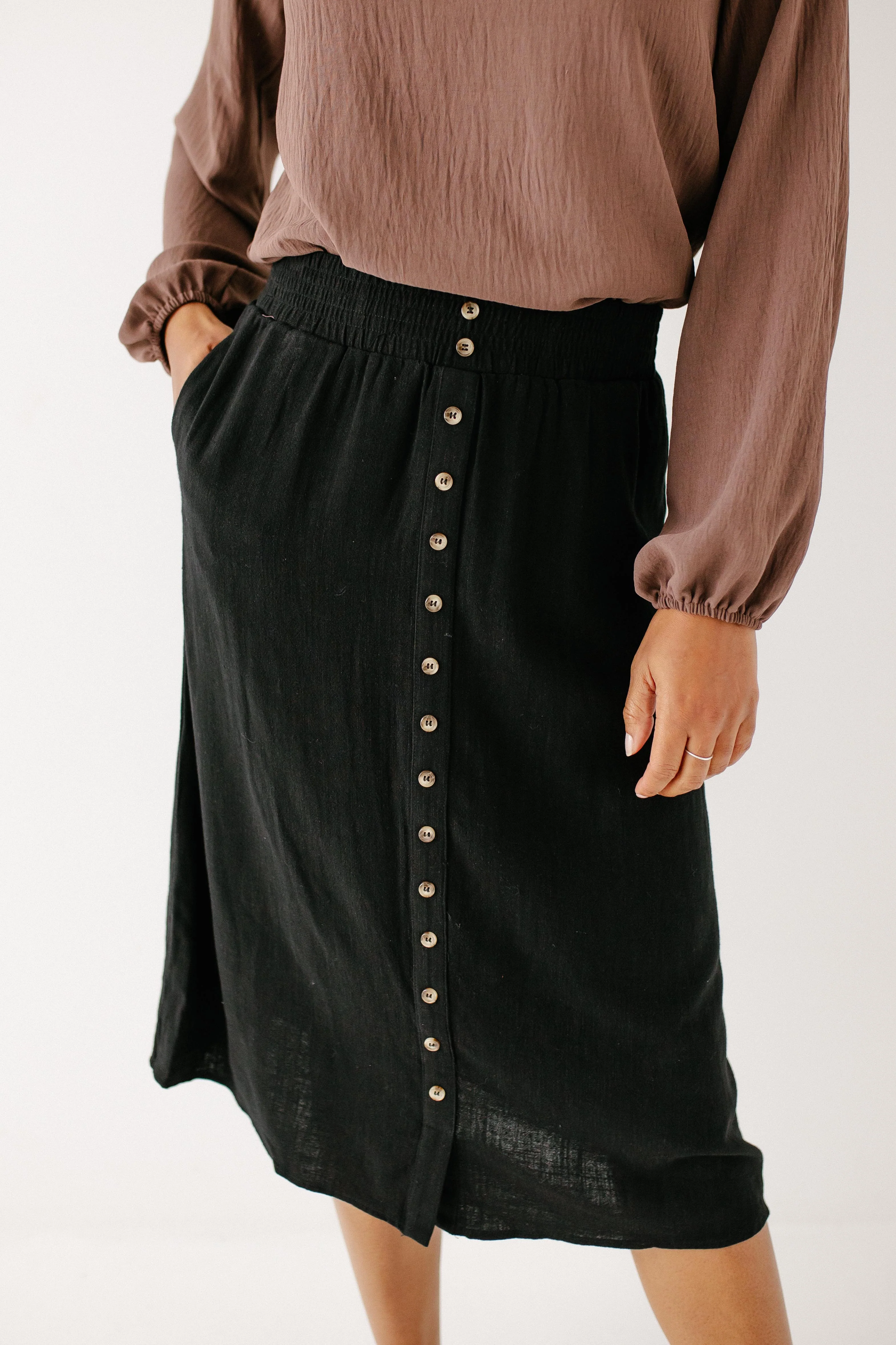 Greta Linen Blend Midi Skirt FINAL SALE - Image 8