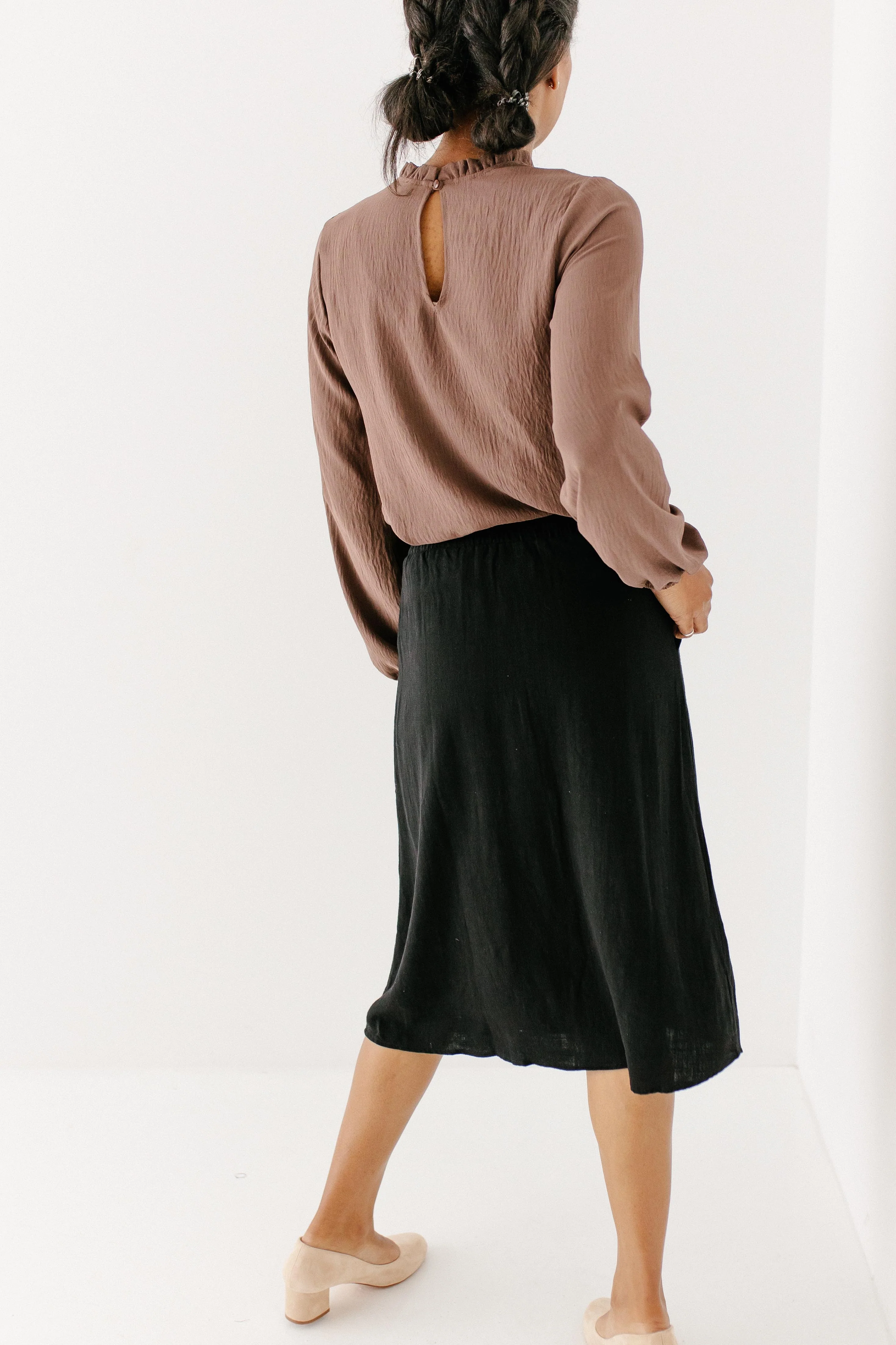 Greta Linen Blend Midi Skirt FINAL SALE - Image 9