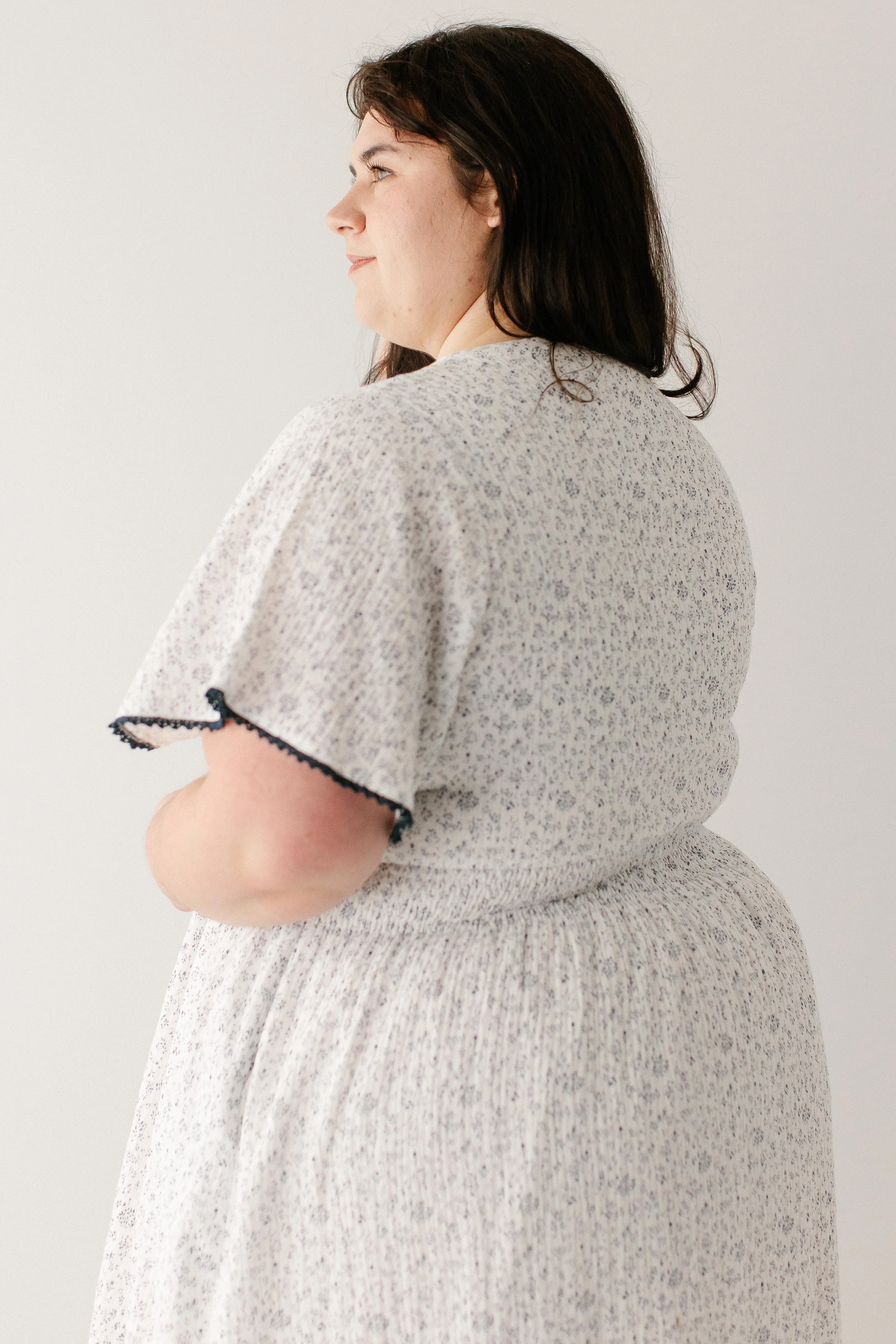 Hadassah Blue Floral Gauze Midi Dress - Image 14