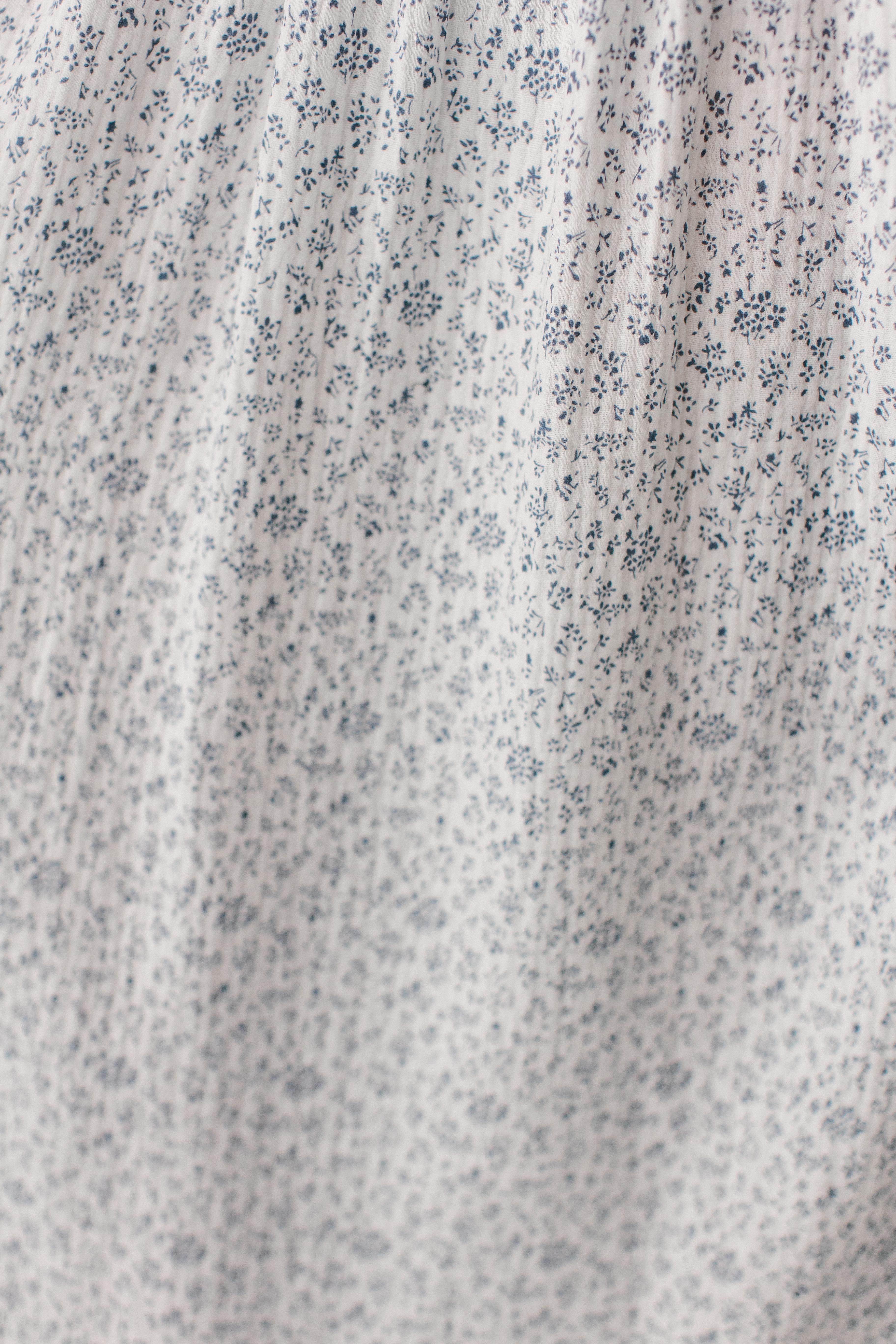 Hadassah Blue Floral Gauze Midi Dress - Image 15