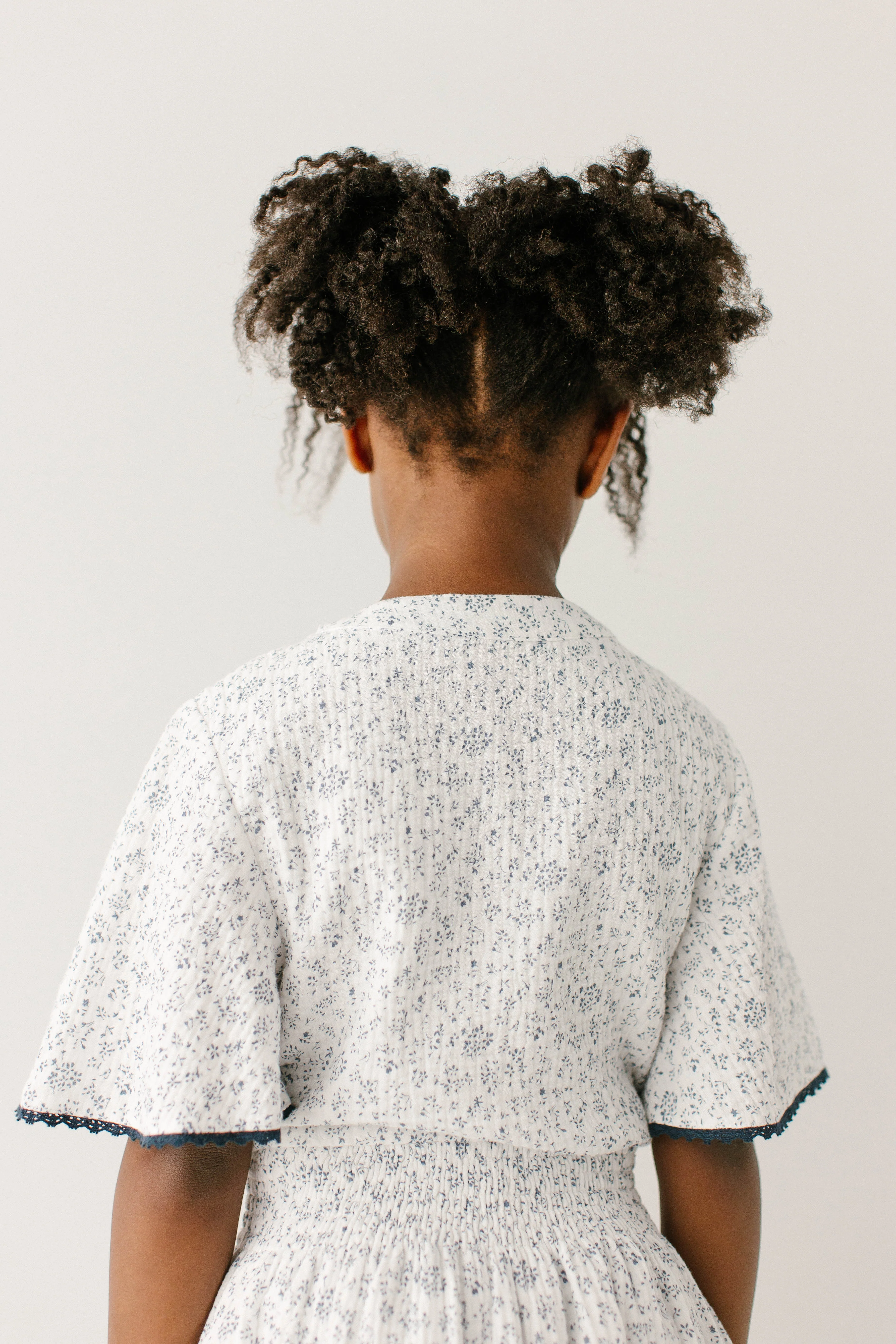 Hadassah Girl Blue Floral Gauze Dress - Image 5