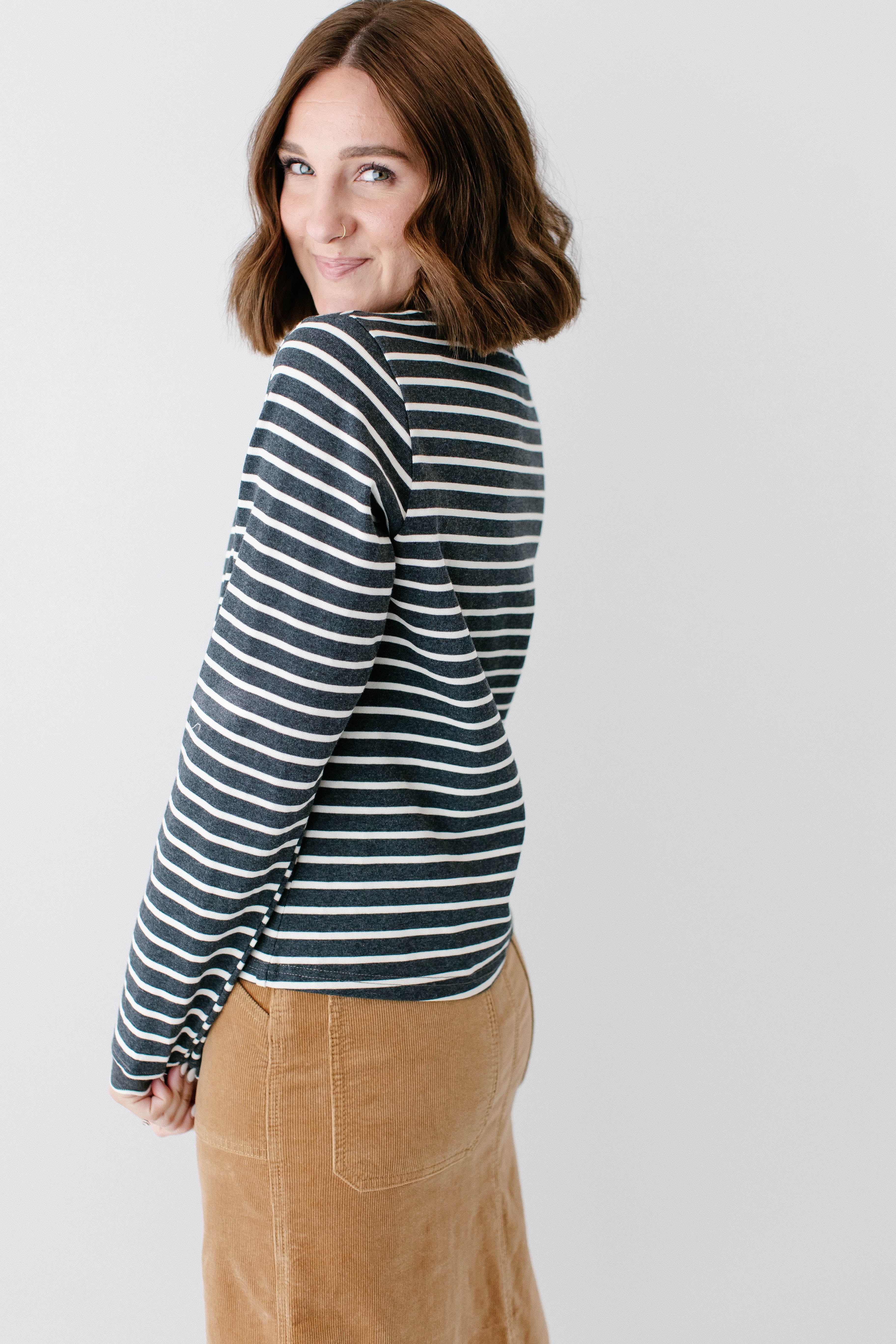 'Harlie' Scallop Edge Striped Top FINAL SALE - Image 5