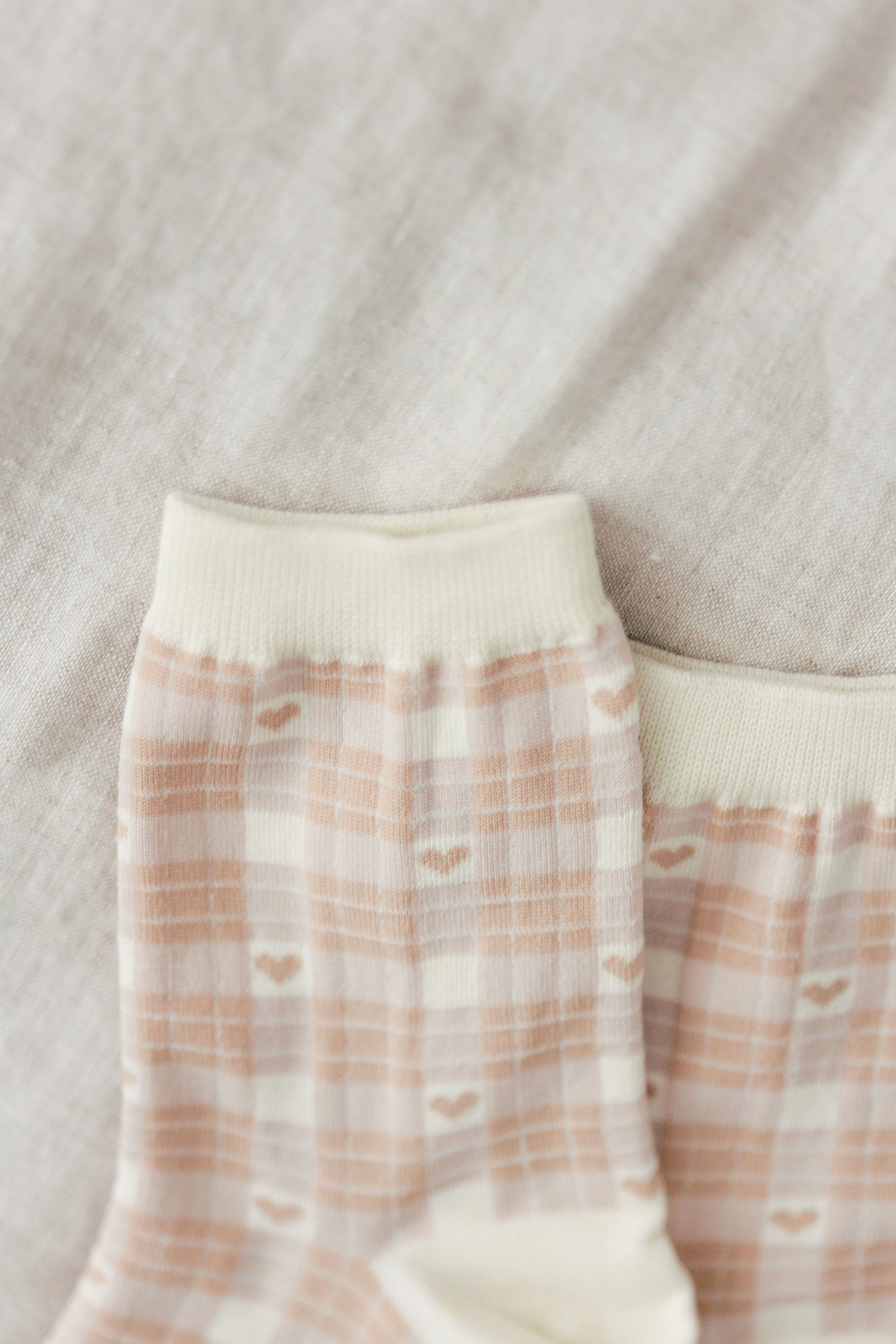 Heart Print Plaid Socks FINAL SALE - Image 3