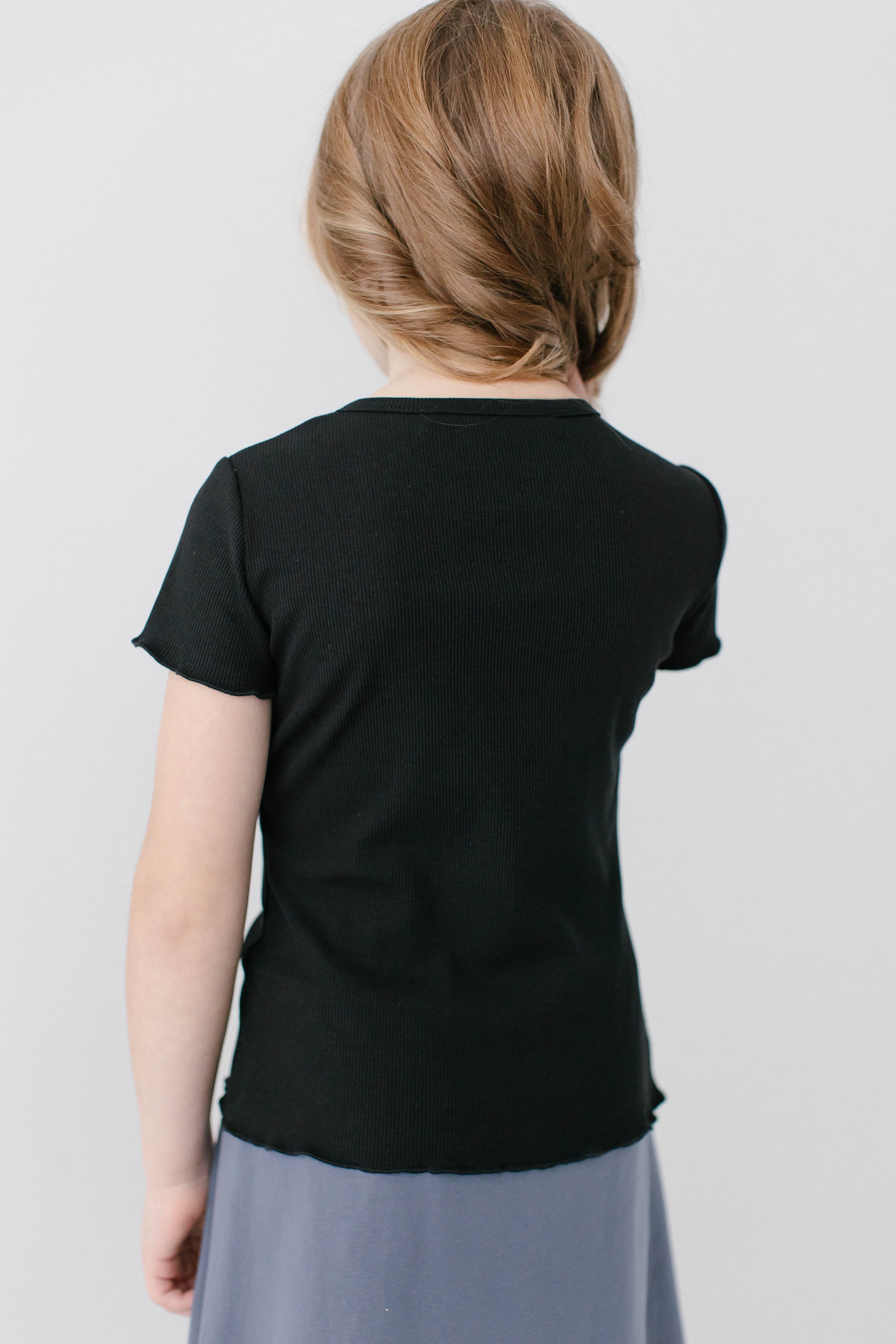 Hillary Girl Lettuce Hem Ribbed Top - Image 5