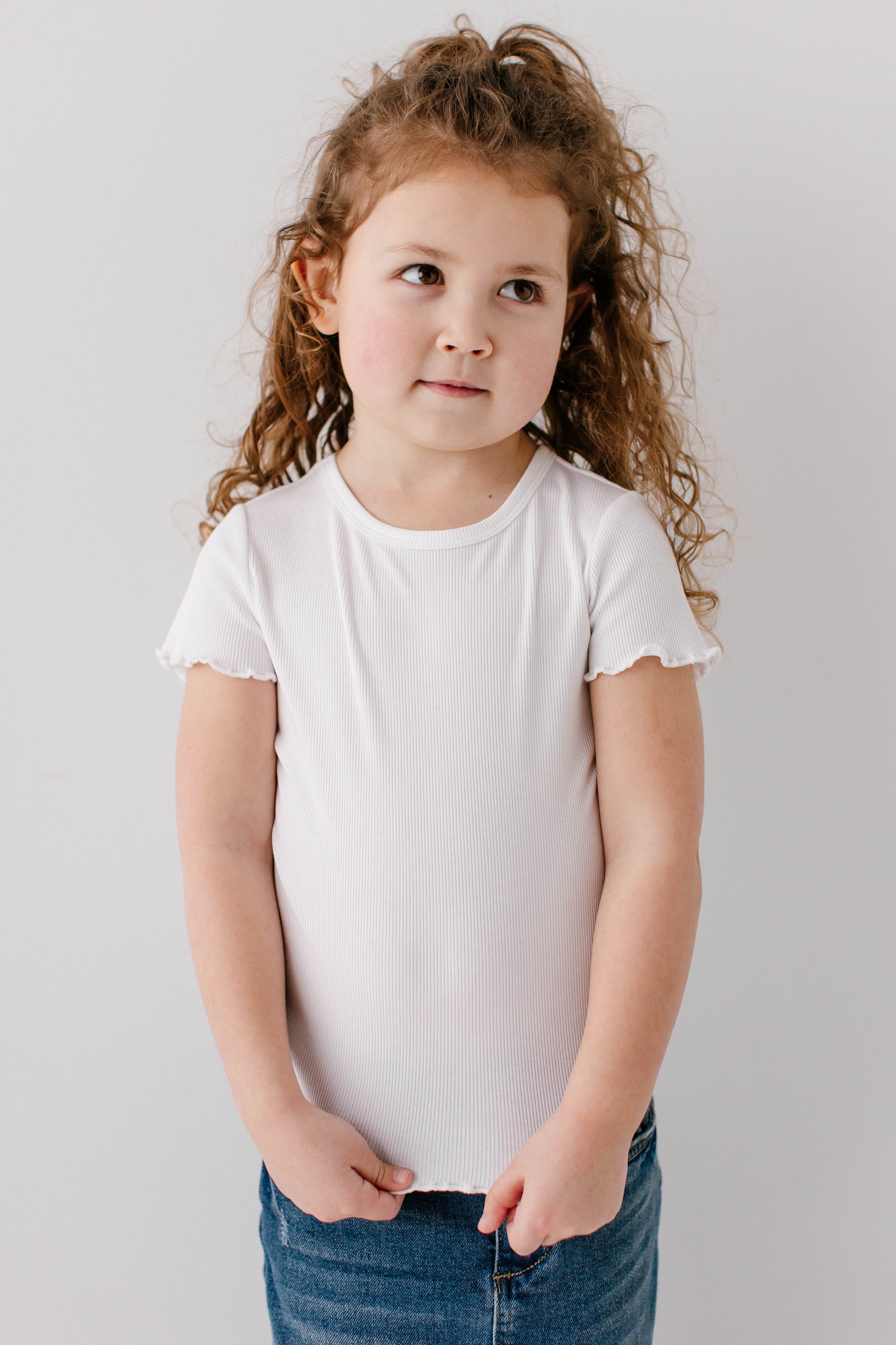 Hillary Girl Lettuce Hem Ribbed Top - Image 6