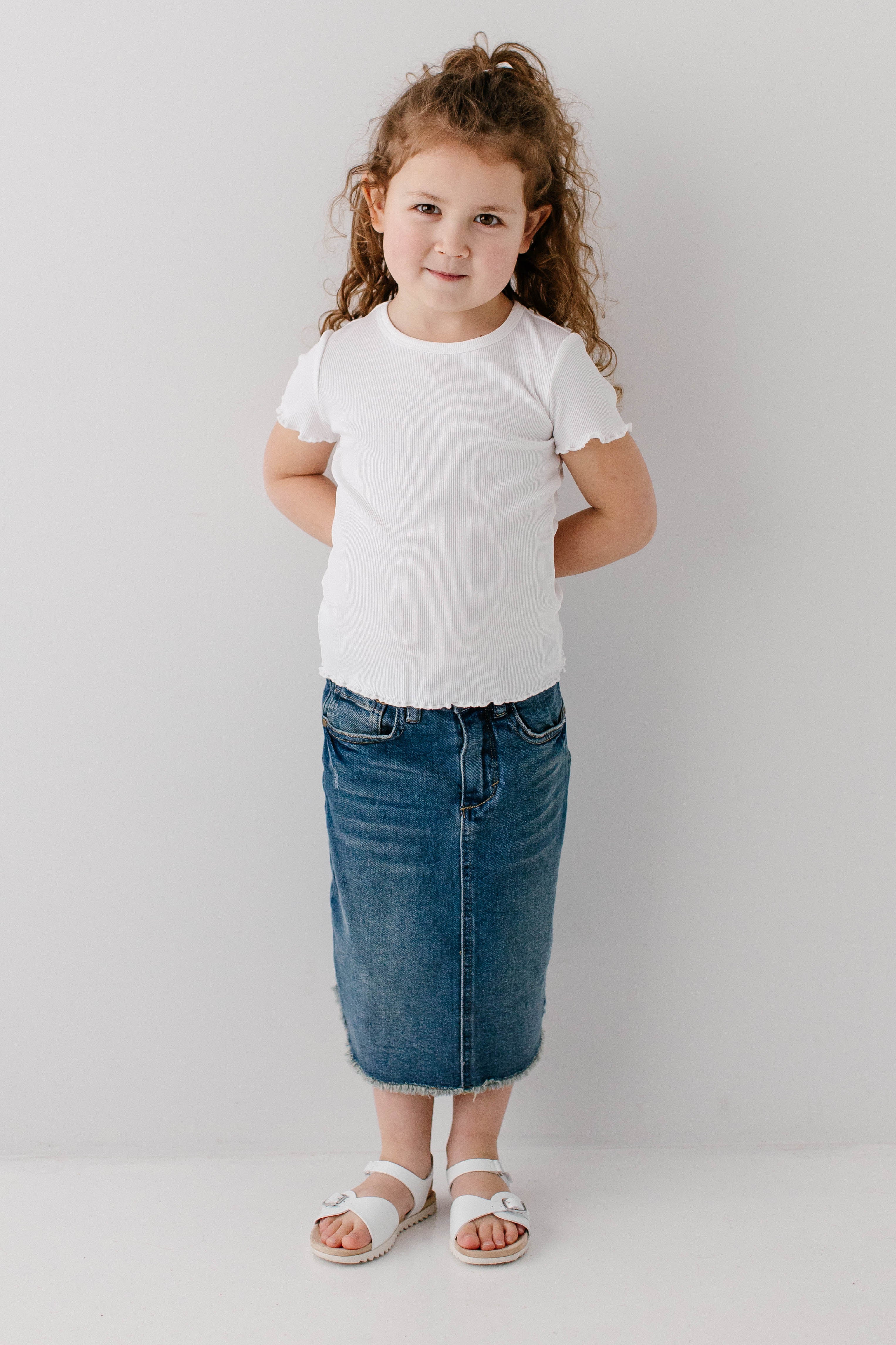 Hillary Girl Lettuce Hem Ribbed Top - Image 7