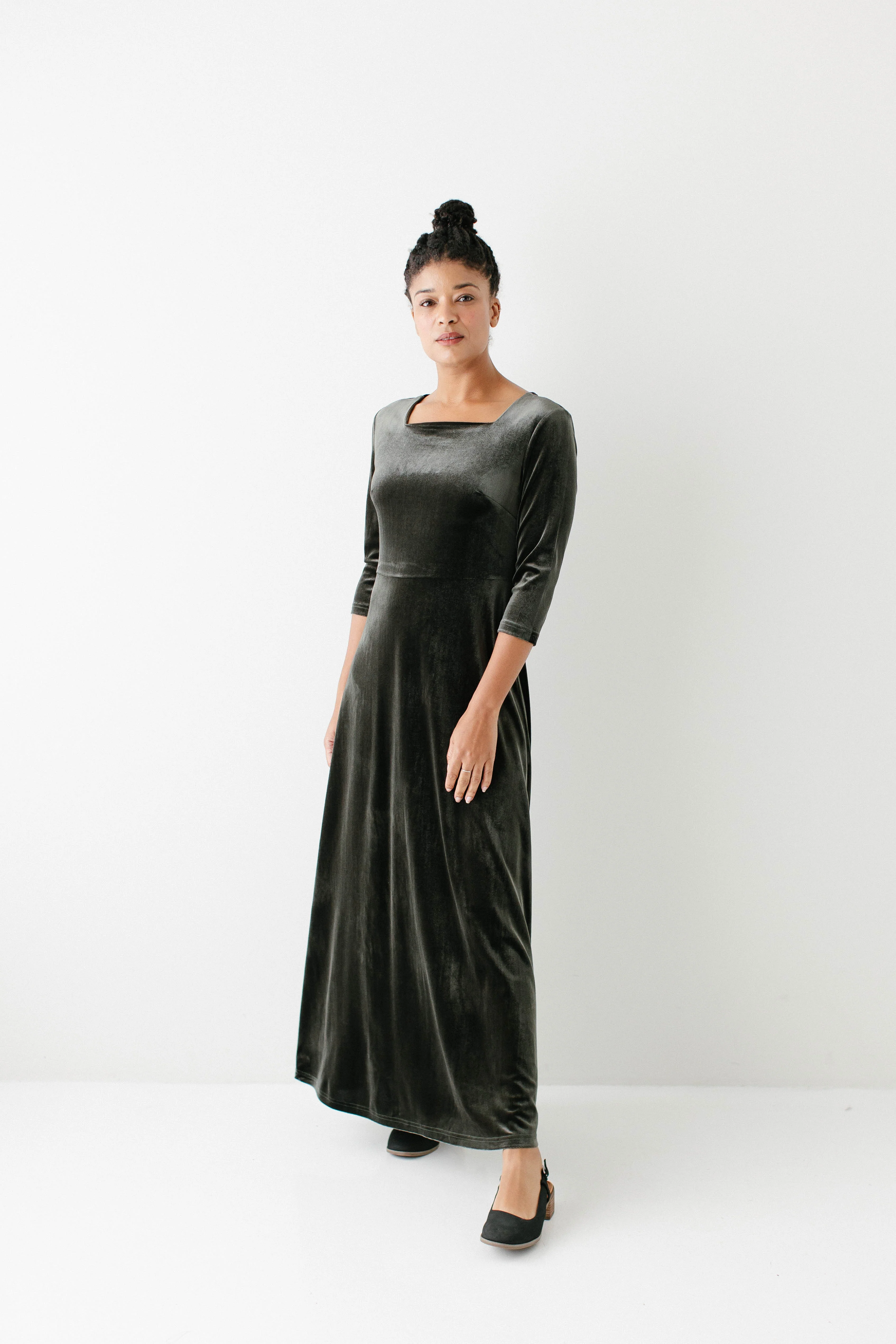 Ivy Square Neck Velvet Maxi Dress FINAL SALE - Image 5