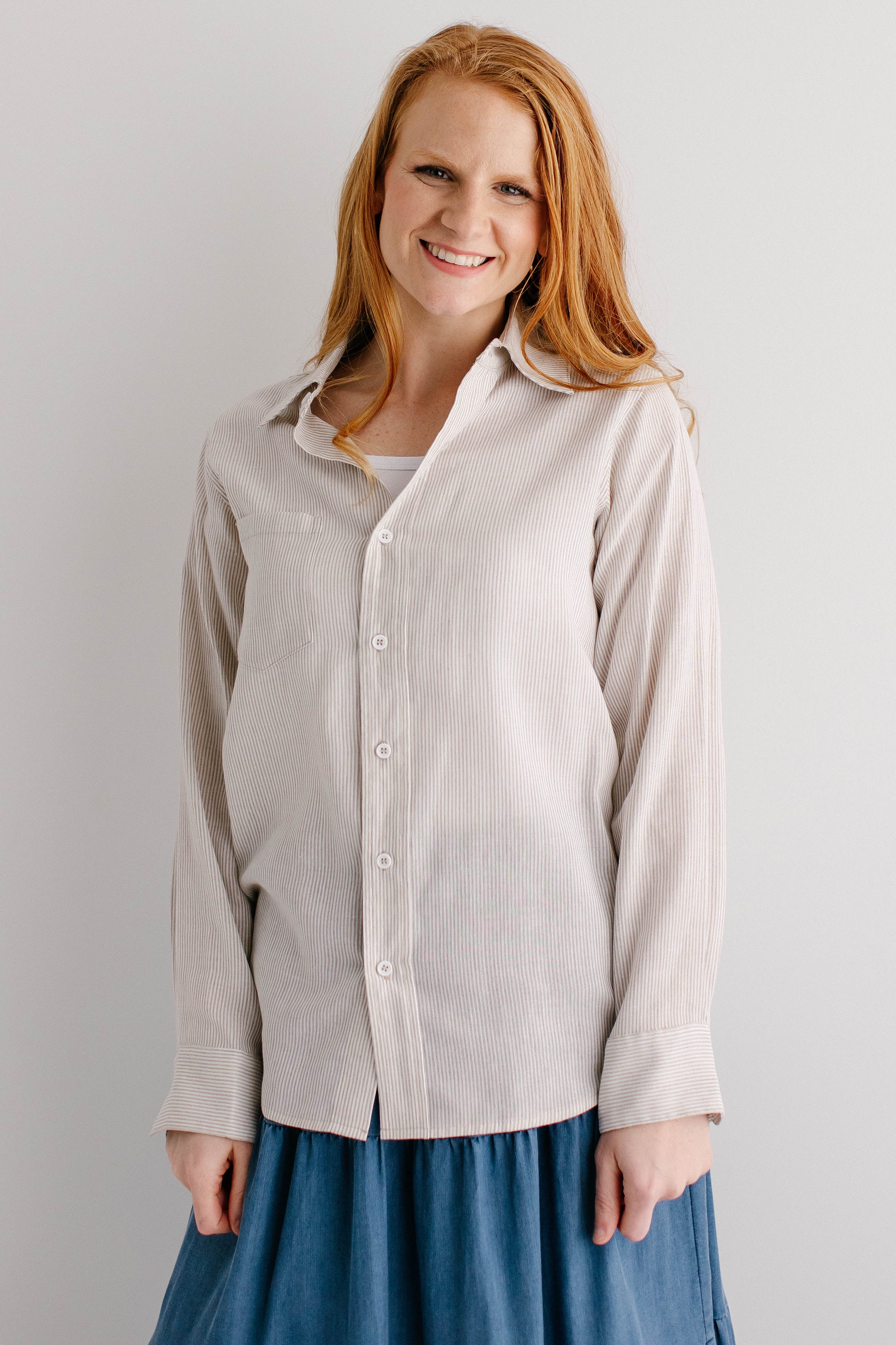 Jack Pinstripe Button Down Top - Image 3