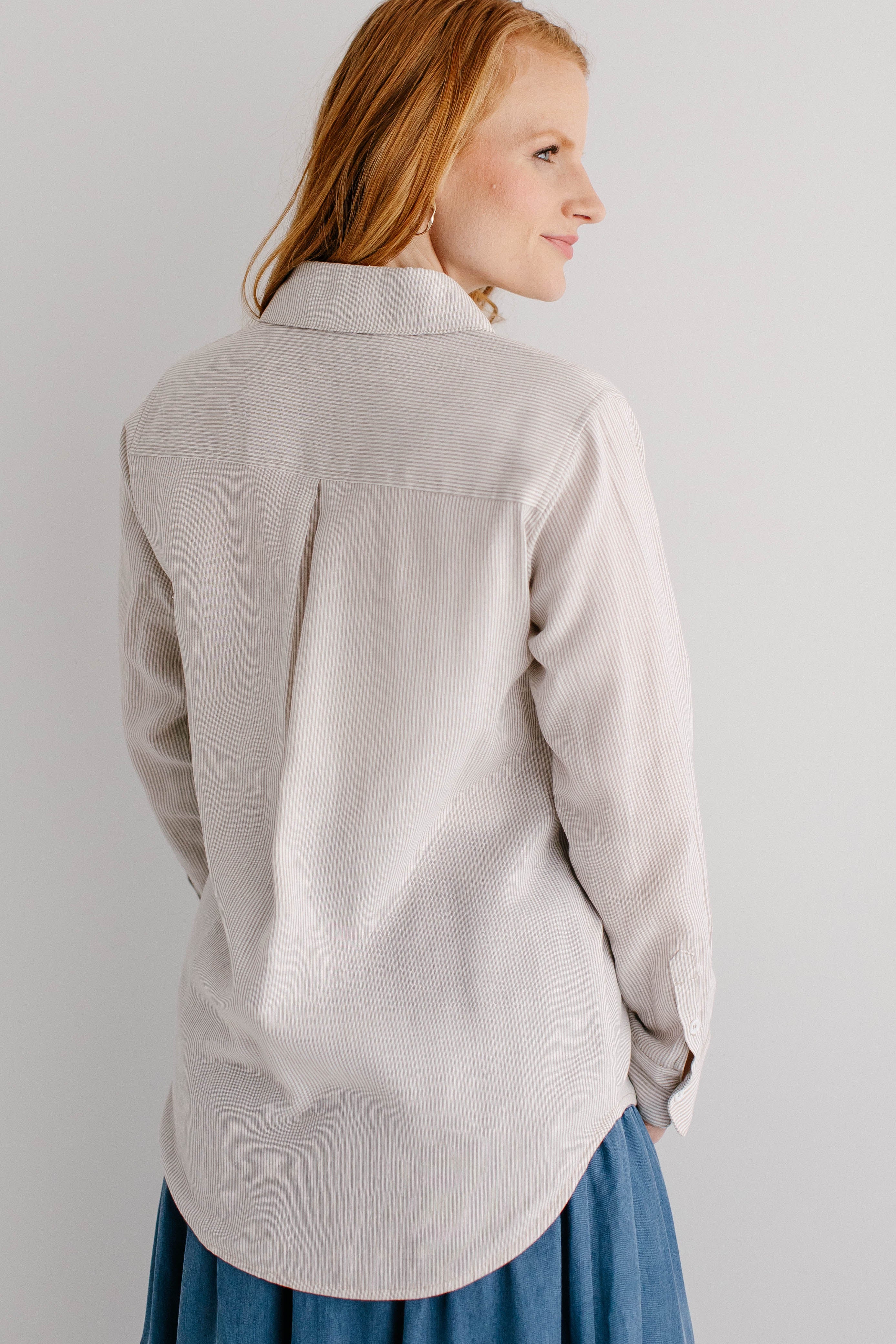 Jack Pinstripe Button Down Top - Image 5