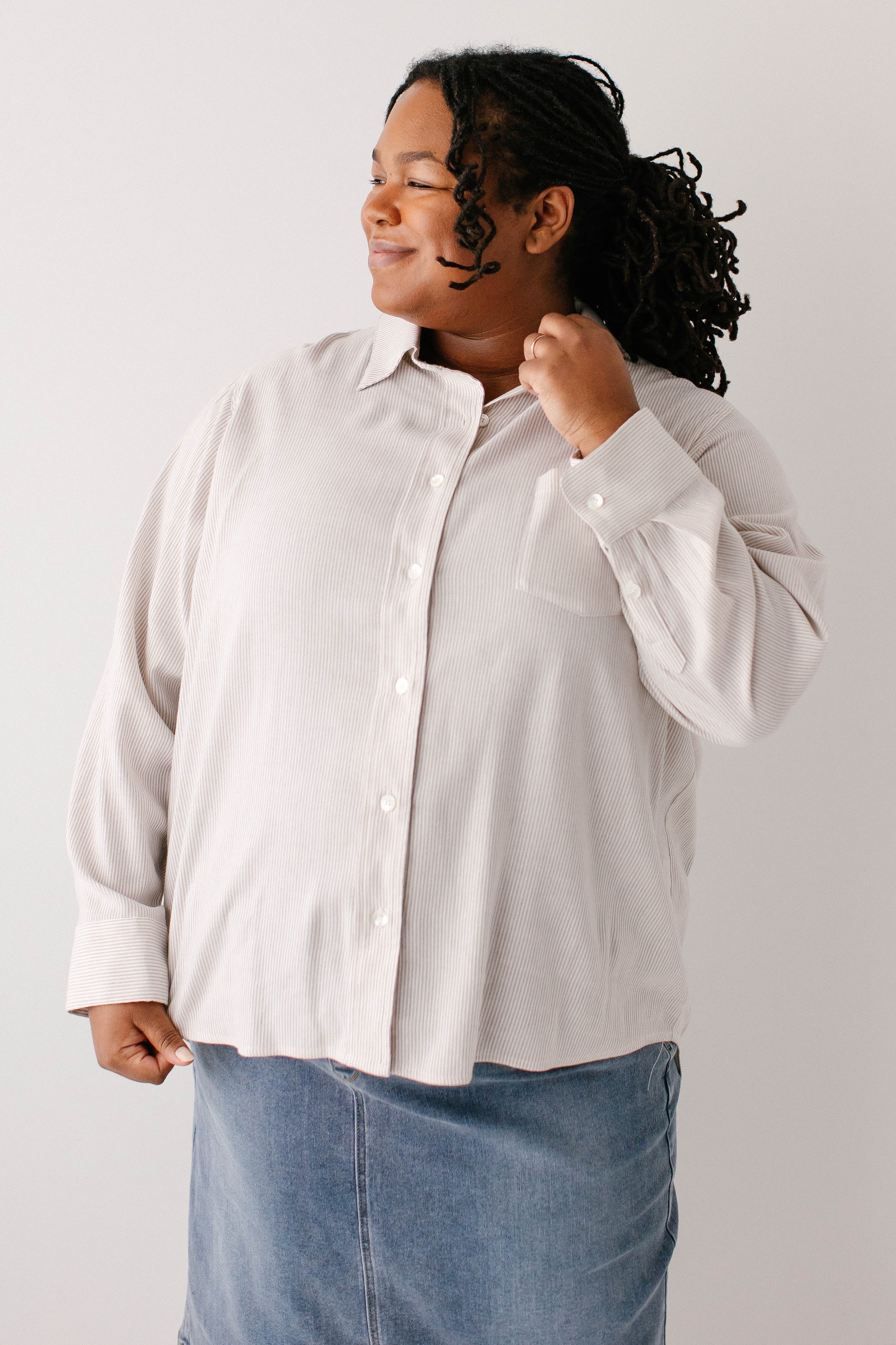 Jack Pinstripe Button Down Top - Image 6