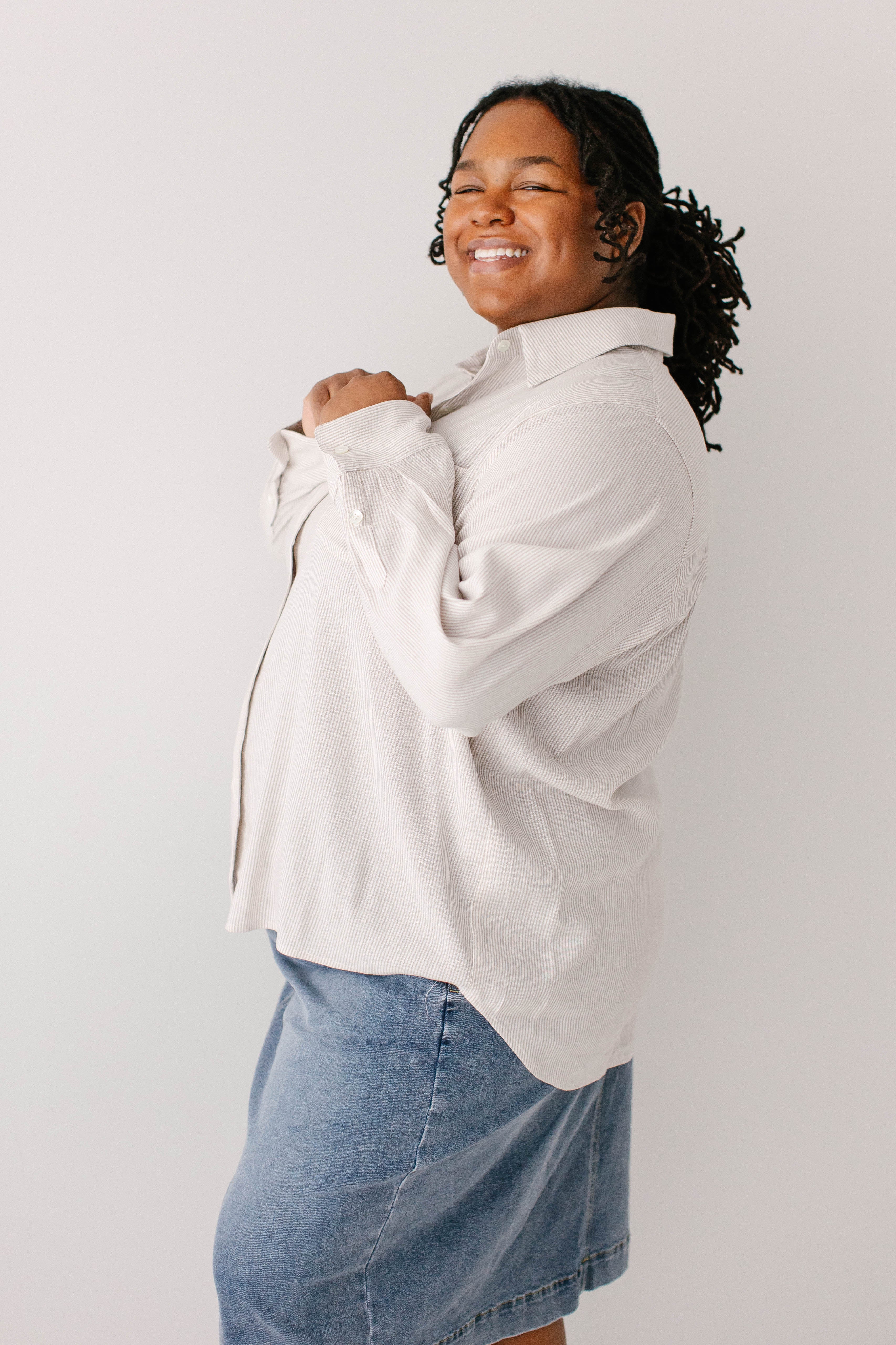 Jack Pinstripe Button Down Top - Image 7