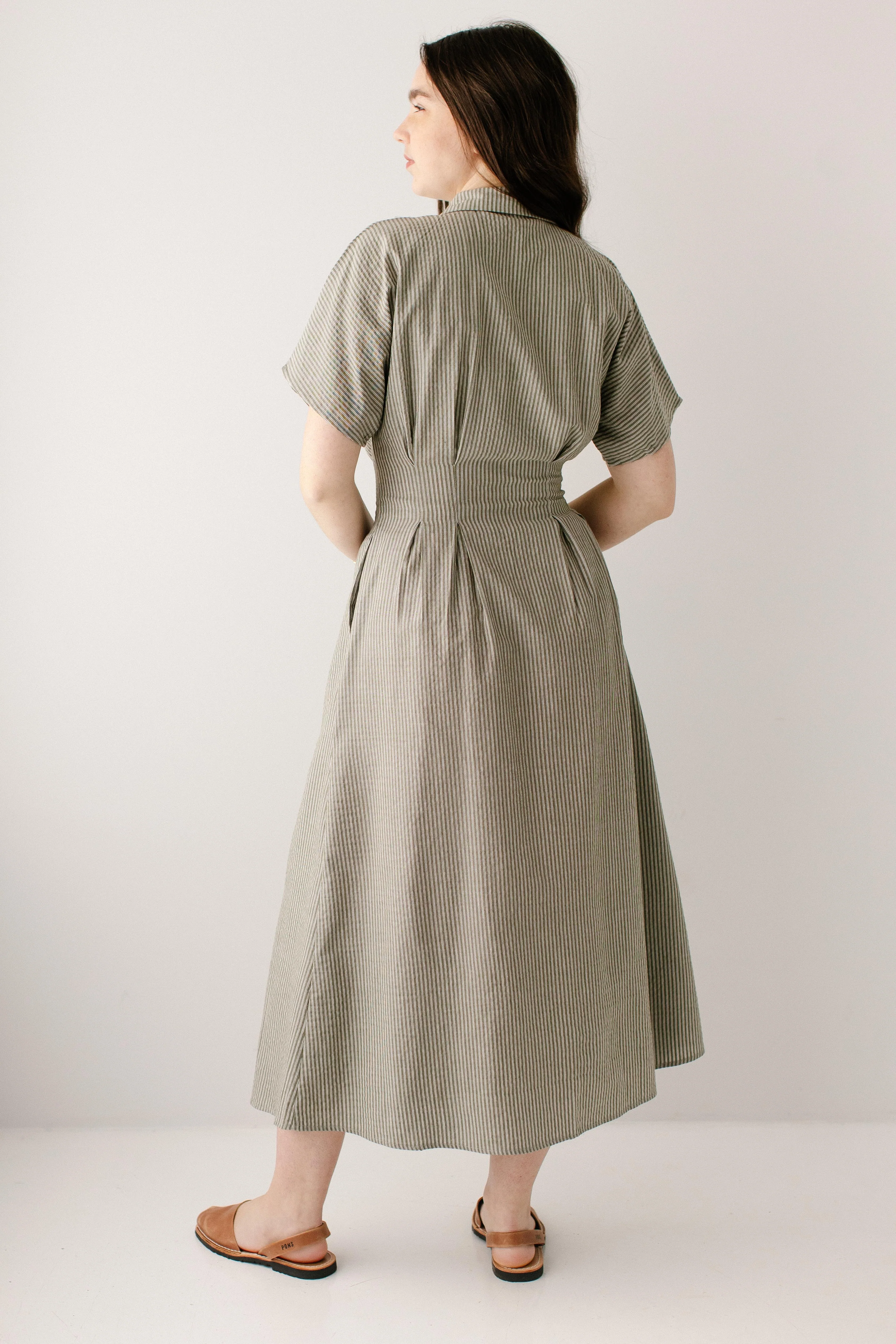 Jada Pinstripe Pleated Maxi Dress - Image 8
