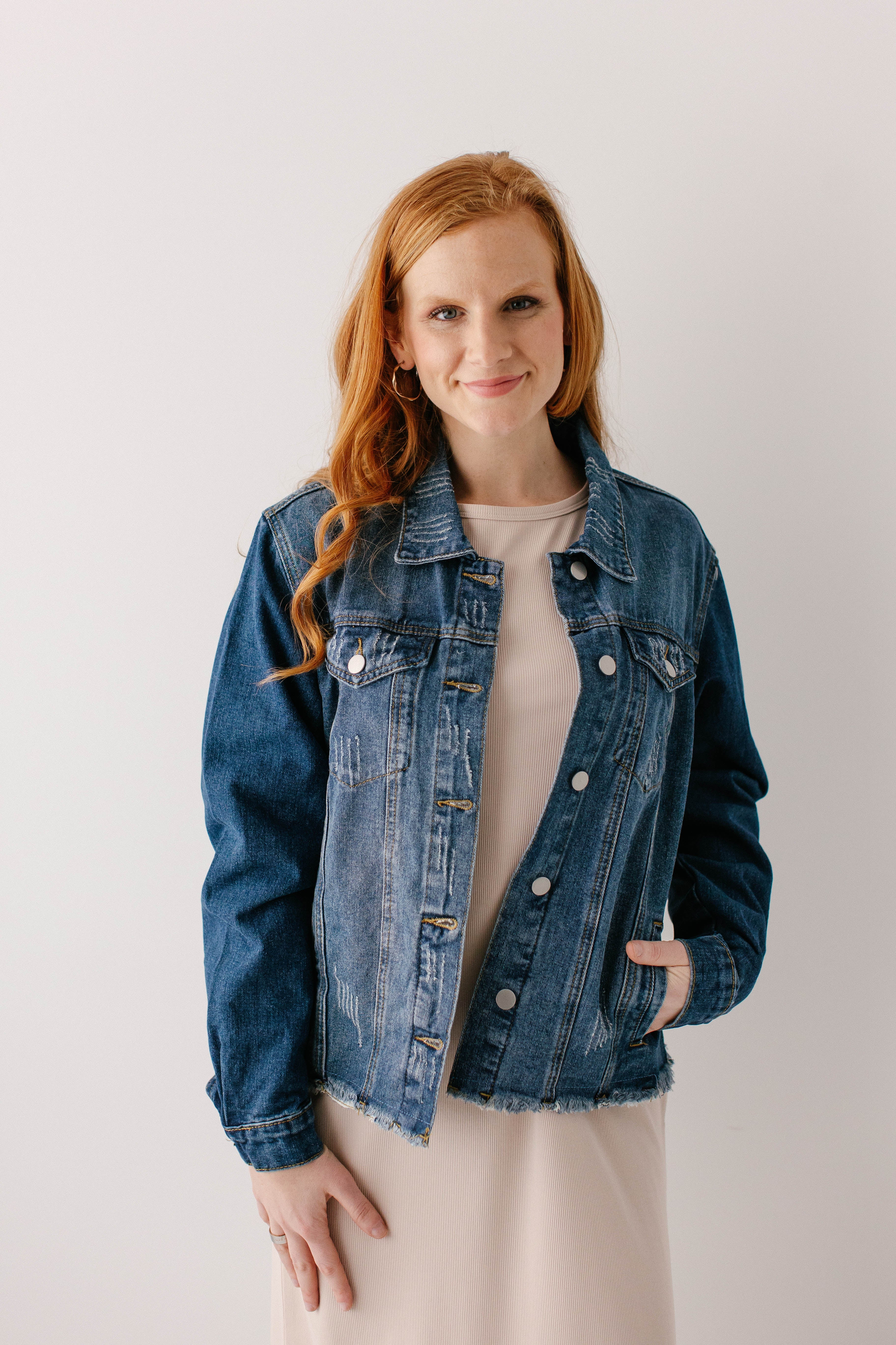 'Jael' Distressed Denim Jacket FINAL SALE - Image 3