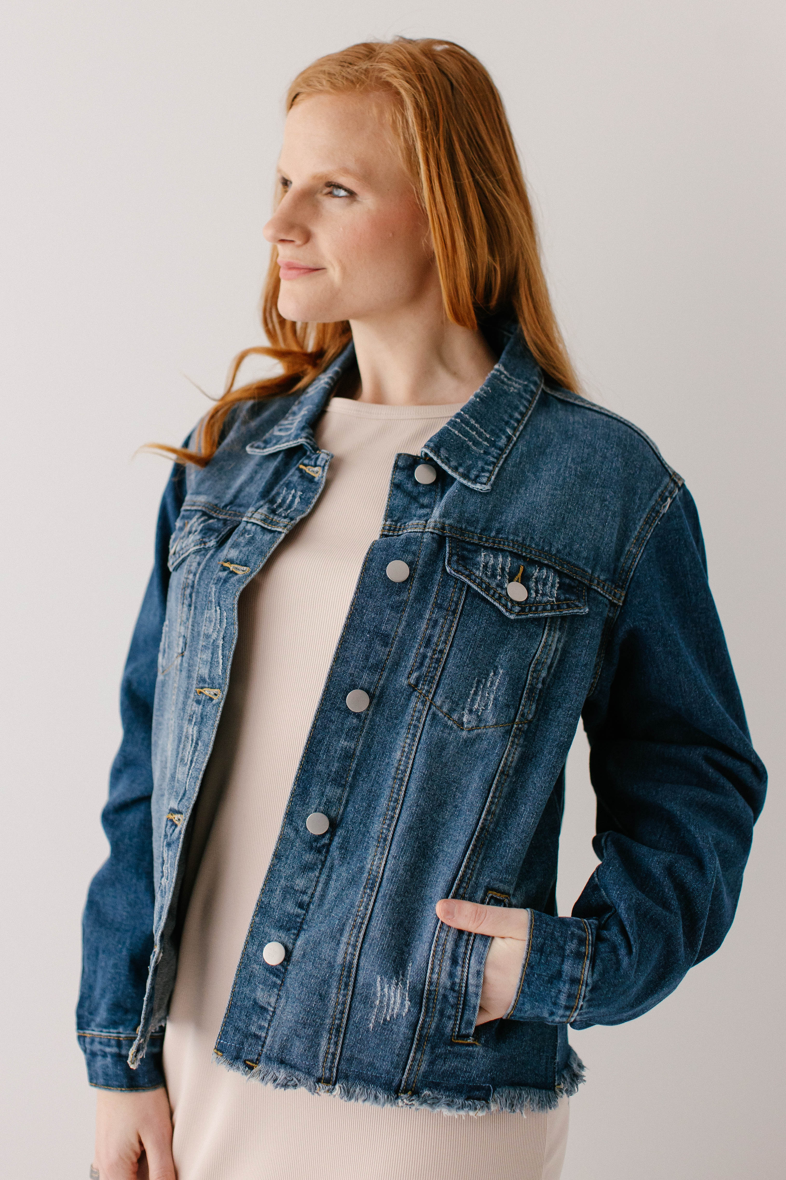 'Jael' Distressed Denim Jacket FINAL SALE - Image 5