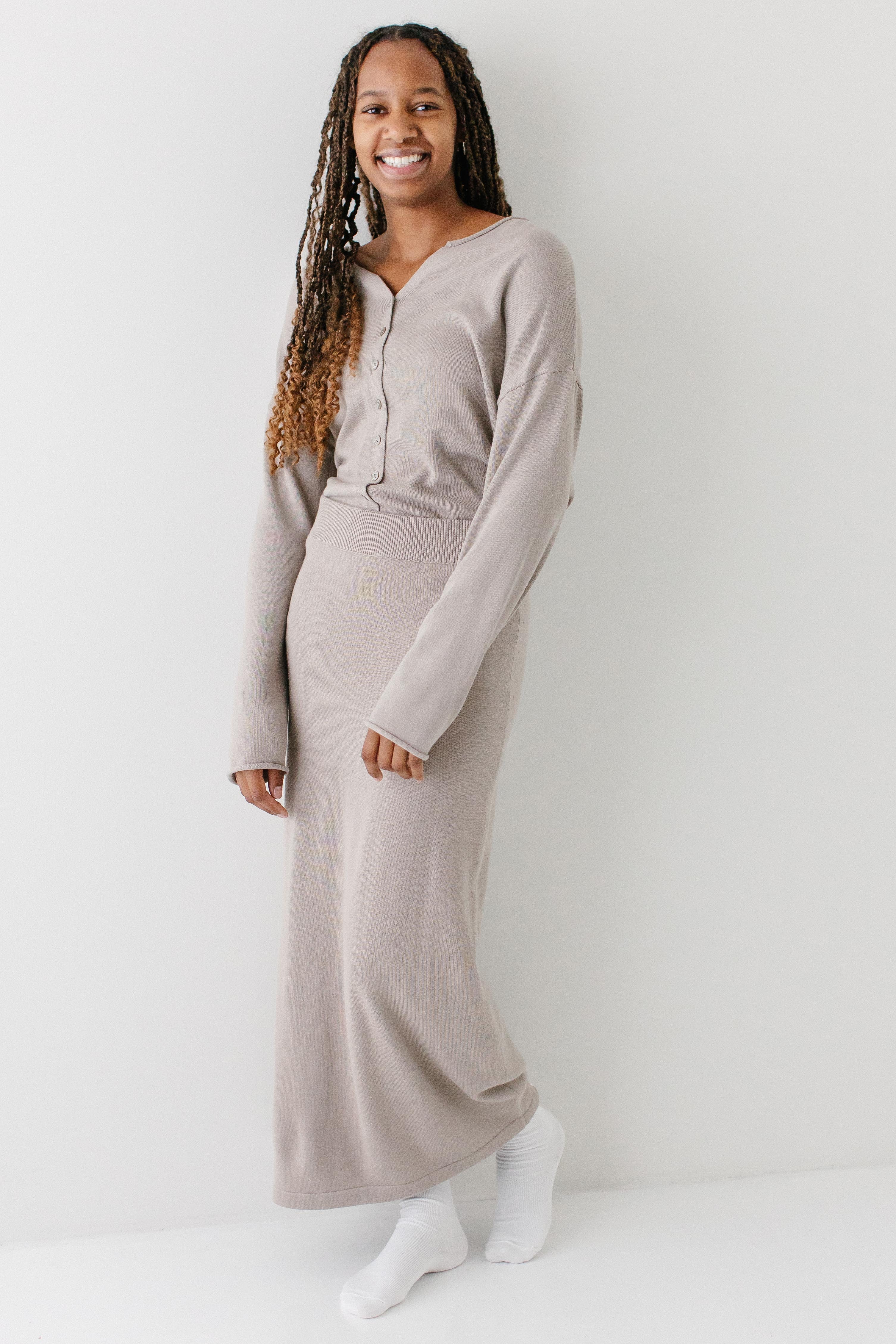 Jana Cotton Blend Midi Sweater Skirt FINAL SALE - Image 13