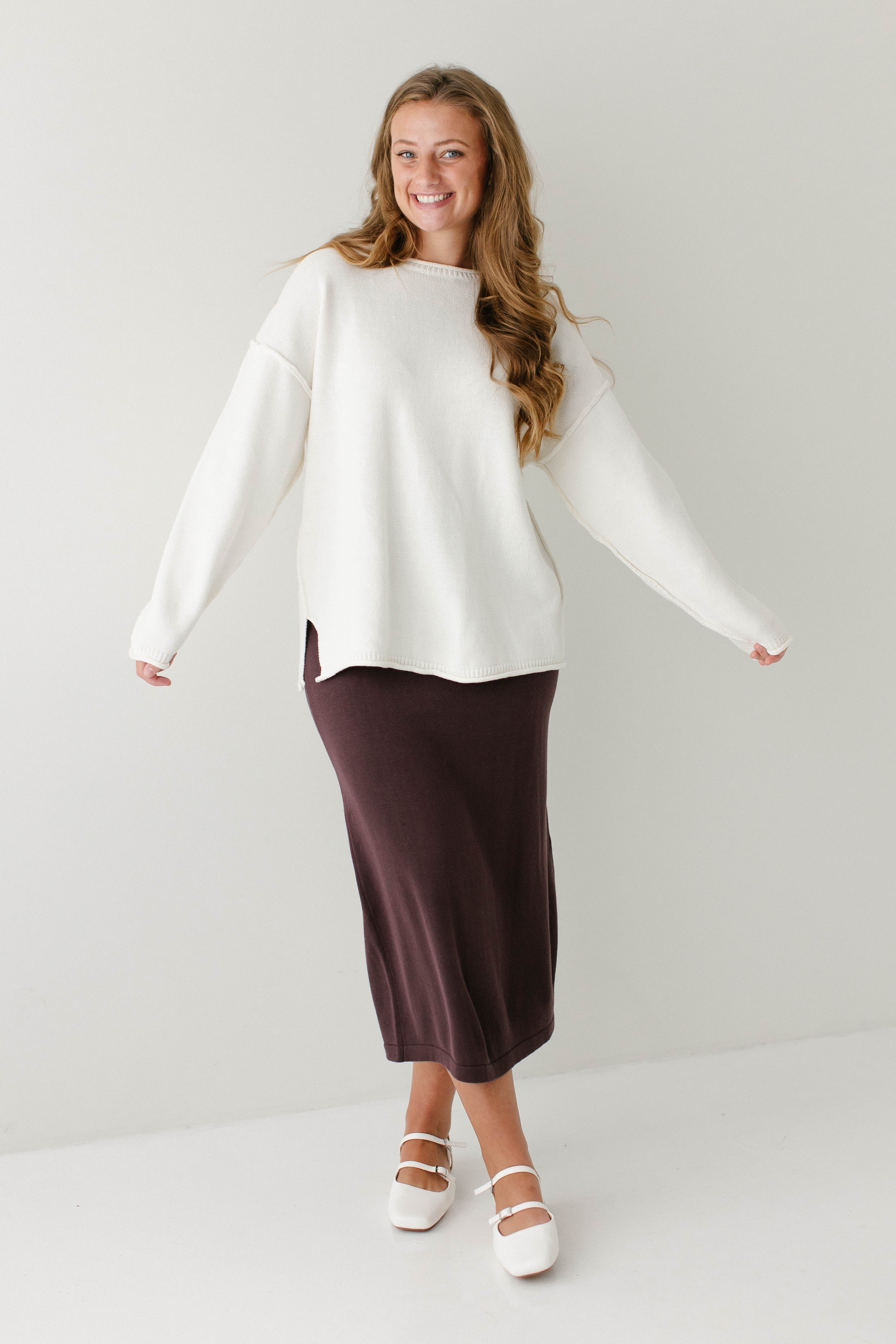 Jana Cotton Blend Midi Sweater Skirt FINAL SALE - Image 19