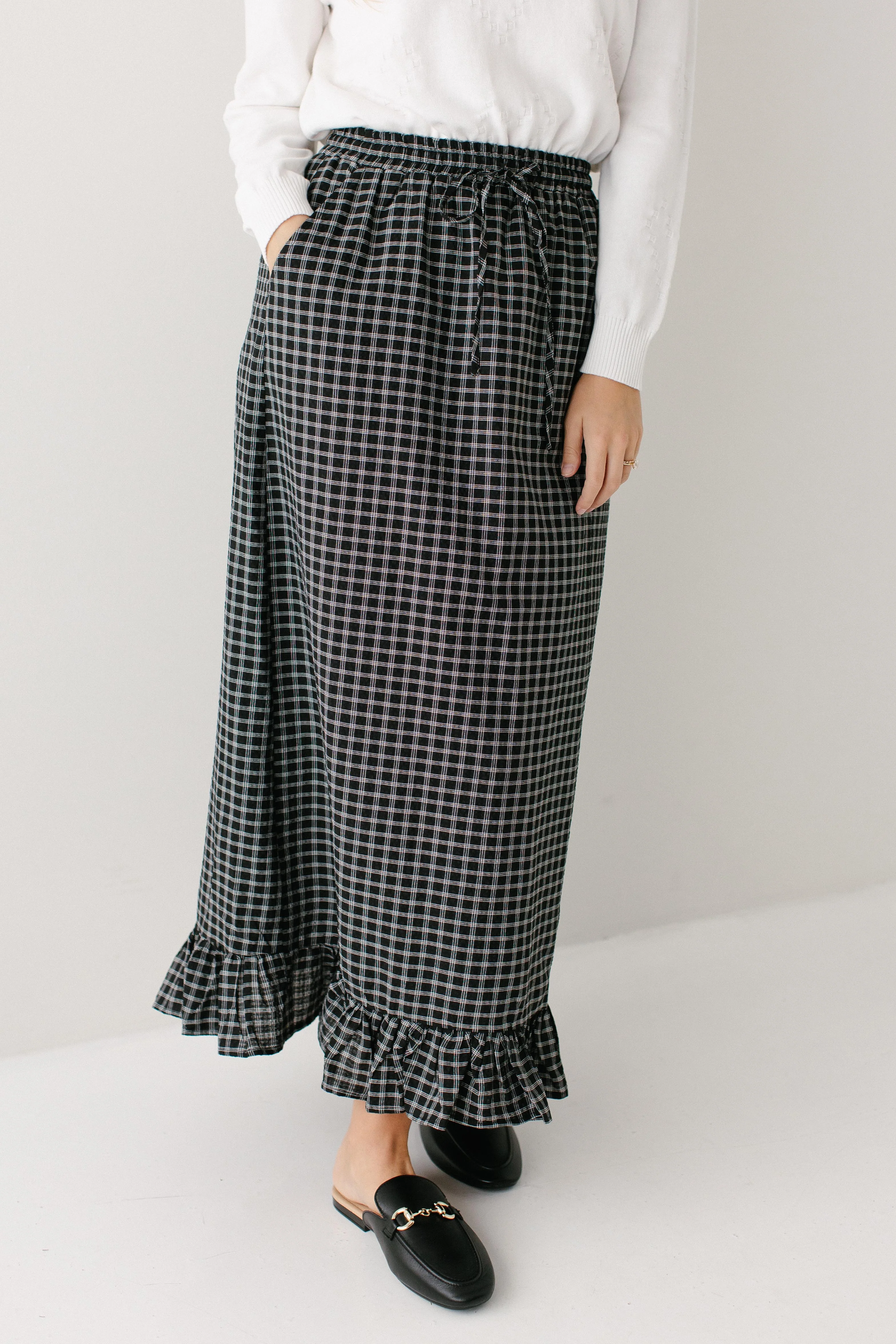 Jenn Plaid Mini Ruffle Maxi Skirt FINAL SALE - Image 10